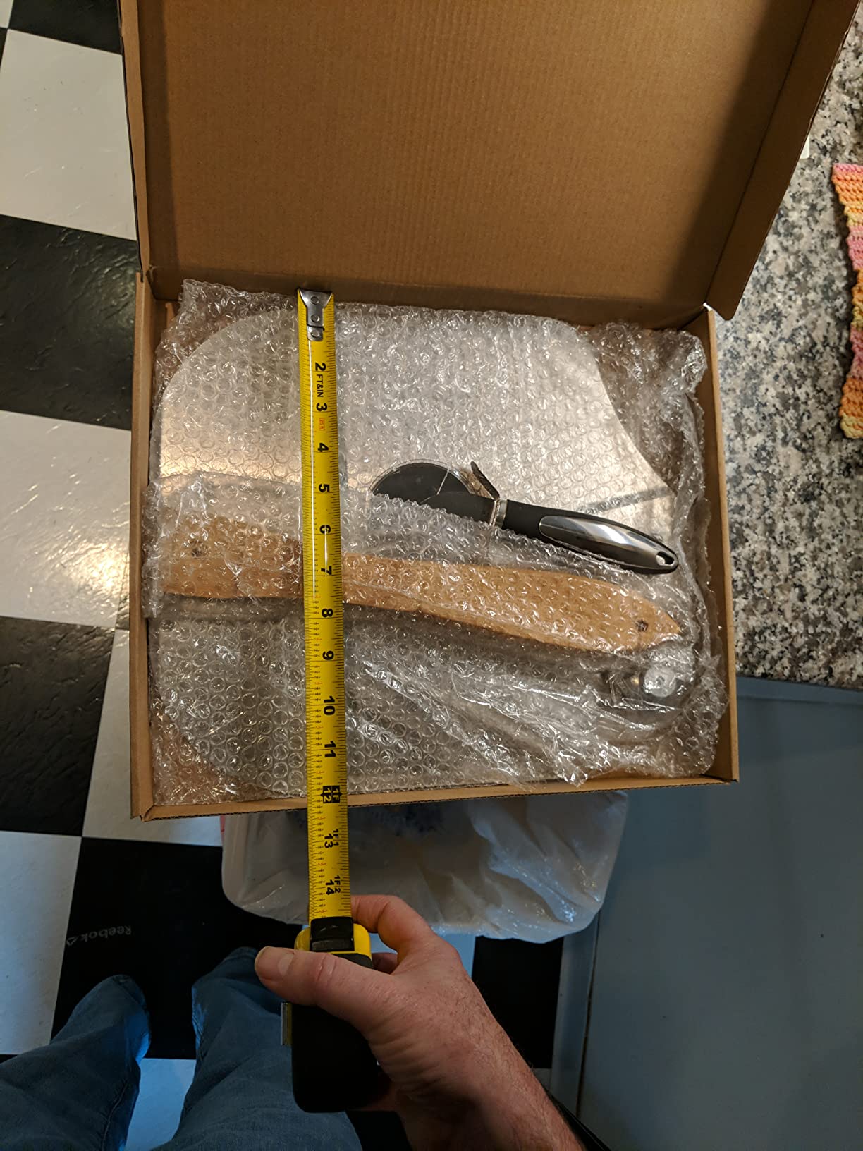 Old Stone Pizza Kitchen Aluminum Pizza Peel with Collapsible Wooden Handle, 14x16-Inch customer photo 2