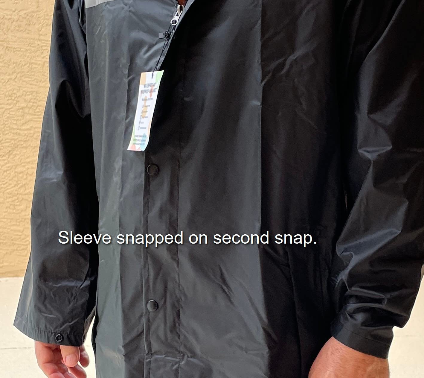 Mens Long Hooded Safety Rain Jacket Waterproof Emergency Raincoat Poncho customer photo 1