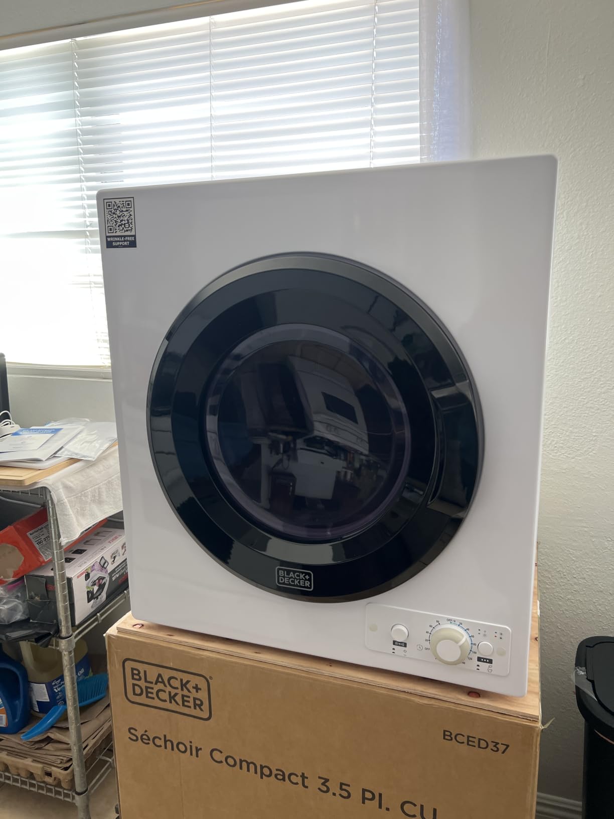 BLACK+DECKER 2.65 Cu. Ft. Portable Dryer, 8.8 lb. Capacity, BCED26, White customer photo 2
