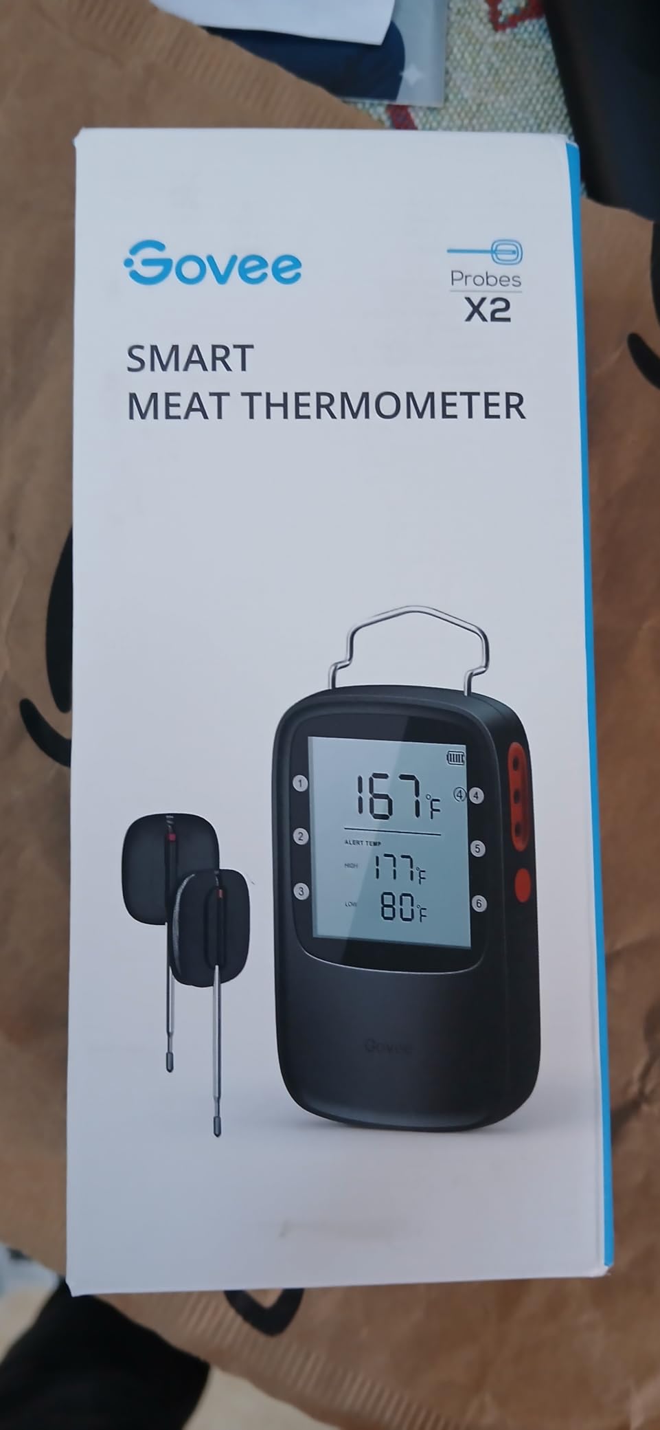 Govee Bluetooth Meat Thermometer Digital with Smart App Timer and Alerts | 2 Probes, 230ft Bluetooth Range, Smart LCD Backlight, Free Data Storage, Grill Thermometer for Cooking Turkey, Beef, Fish customer photo 2
