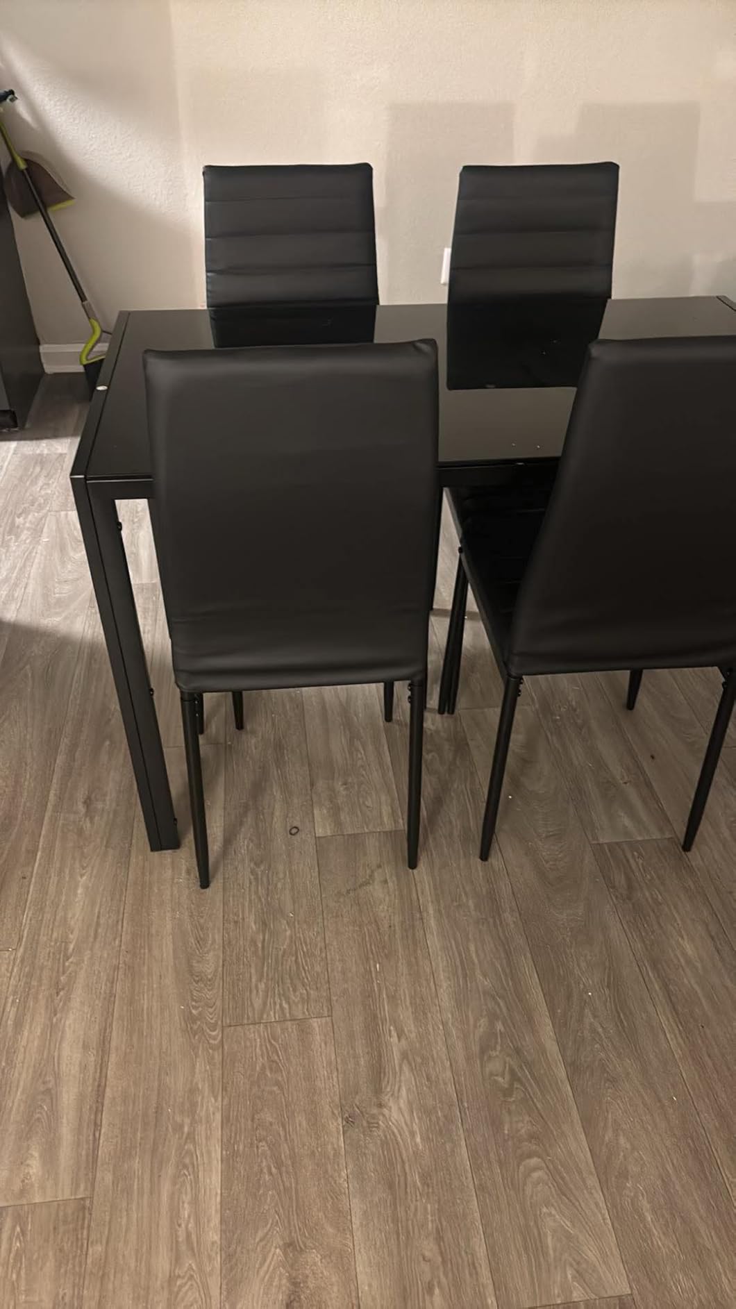FDW | 5-Piece Dining Table Set | Black | Glass Kitchen Table customer photo 1
