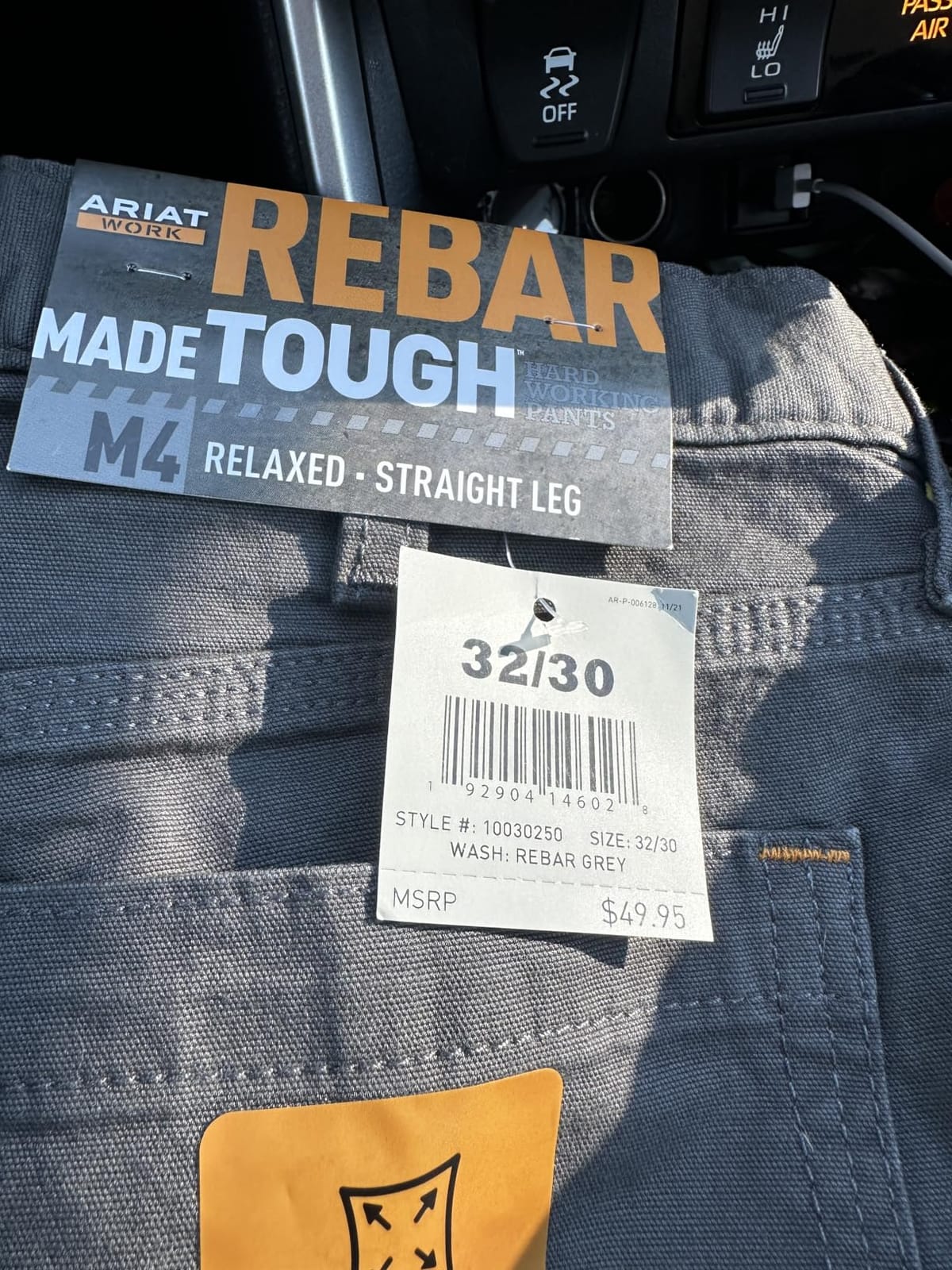 Work Men's Rebar M4 Low Rise DuraStretch Made Tough Stackable Straight Leg Pants customer photo 1