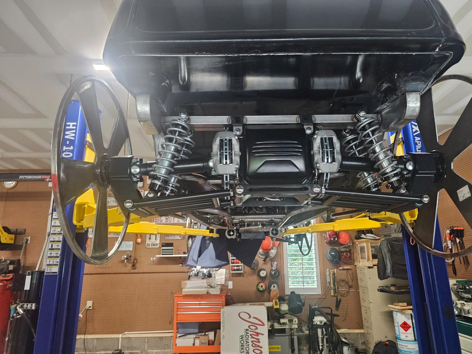 APlusLift HW-10KBP 10000LB Two Post Floor Plate Car Lift 3 Year Warranty | Rigid Double S Columns. Carriage Stronger Commercial-grade Steel. Floor Plate for Home & Auto shops with Height Limited customer photo 2