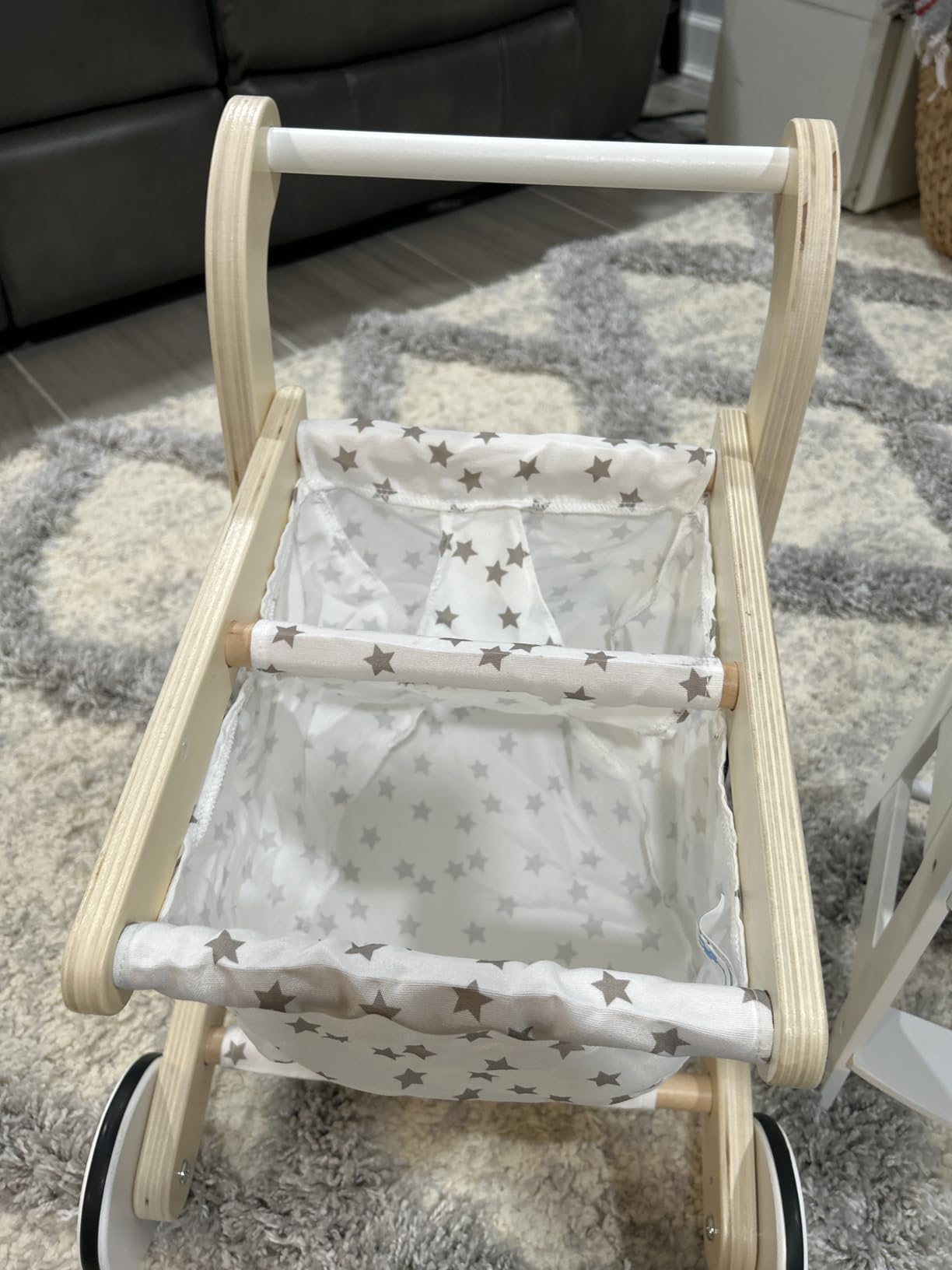 labebe Baby Push Walker, Wooden Shopping Cart with Doll Seat for Toddlers customer photo 2