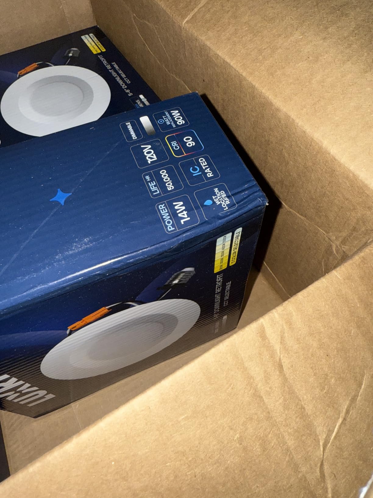 LUXRITE 5/6 Inch LED Recessed Retrofit Downlight, 14W=90W, 1100 LM (4 Pack) customer photo 2