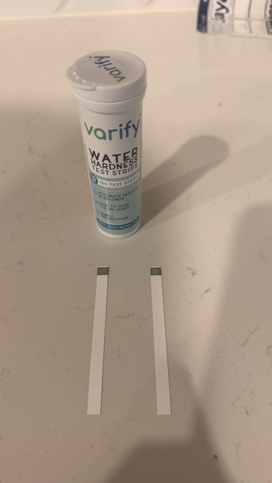Varify Water Hardness Test Kit - Hard Water Test Strips for Well & Home - 150 hard water test strips detect calcium & magnesium in seconds, for well, home, pool, spa & water softener systems customer photo 2