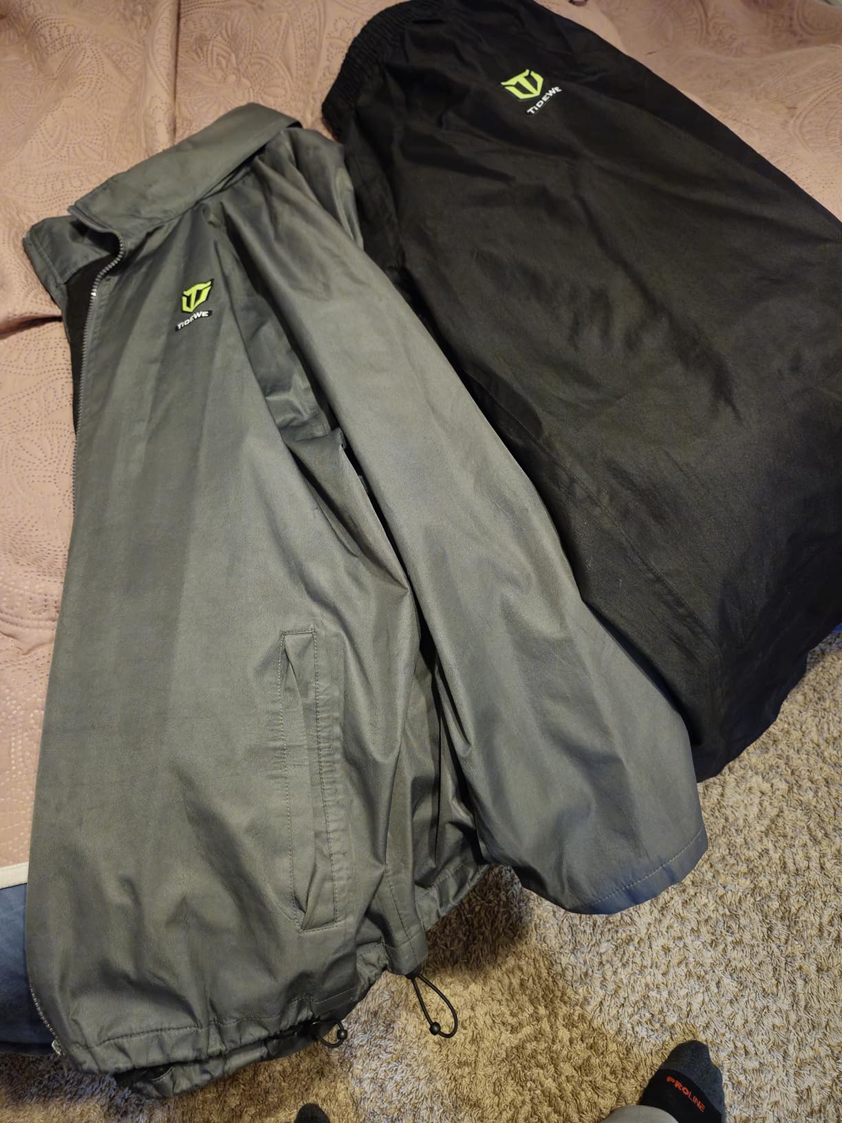 TIDEWE Rain Suit for Men, Waterproof Lightweight 2-Piece Rain Gear customer photo 2