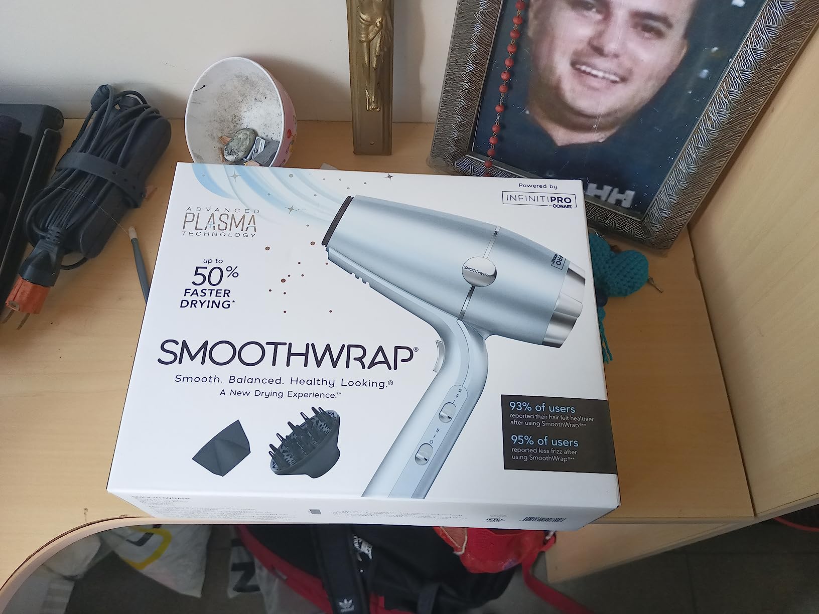 Conair SmoothWrap Ionic Hair Dryer, Diffuser & Concentrator, 1875W, Mint customer photo 1