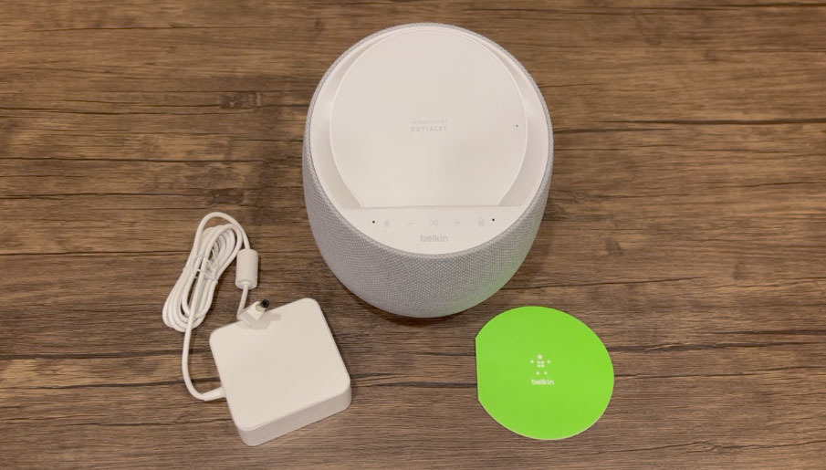 Belkin SOUNDFORM Elite Hi-Fi Smart Speaker + Wireless Charger (Alexa Voice-Controlled Bluetooth Speaker) Sound Technology By Devialet, Fast Wireless Charging for iPhone, Samsung Galaxy & More - White customer photo 1