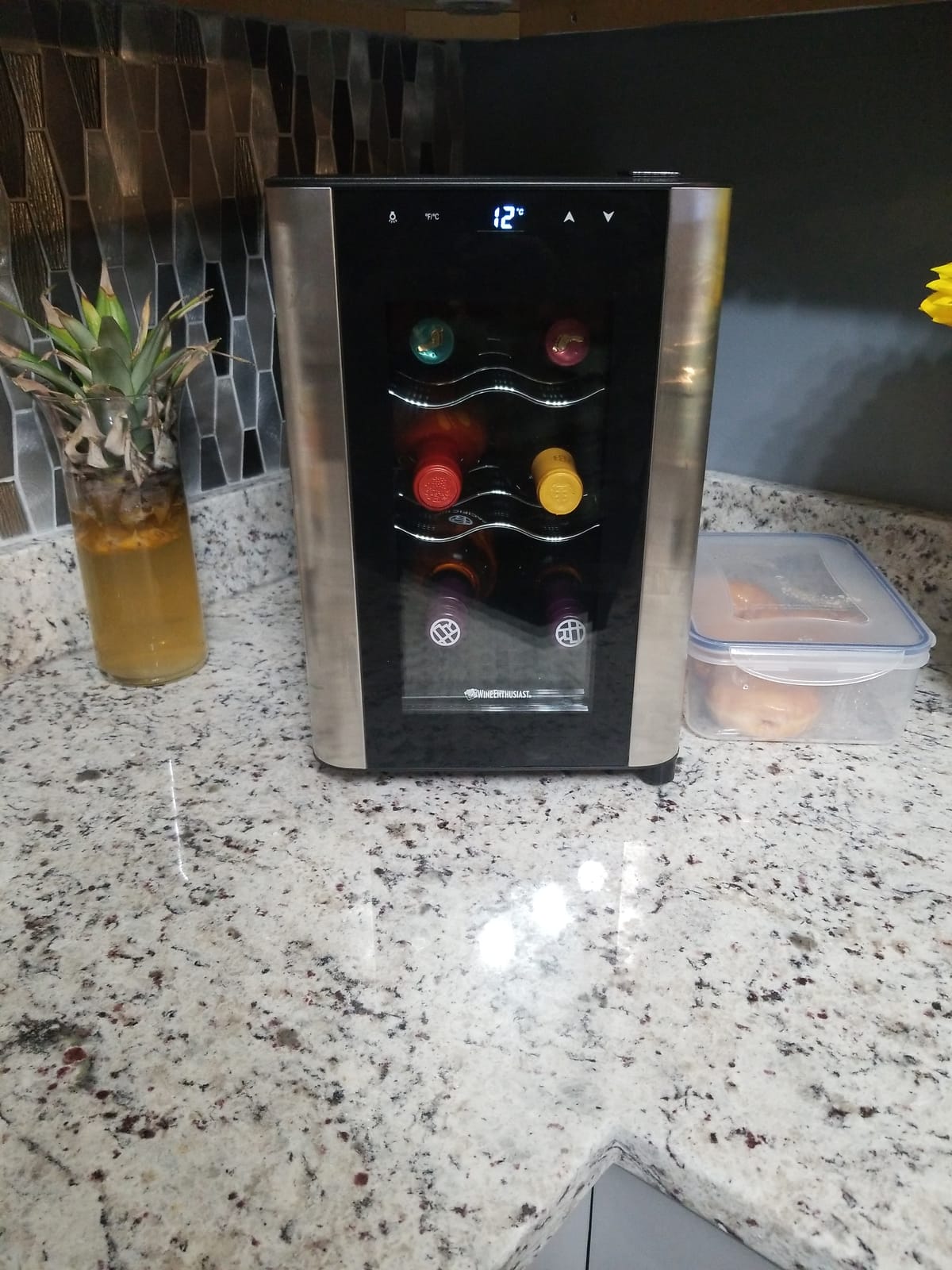 Wine Enthusiast 6-Bottle Countertop Wine Cooler - Compact Mini Wine Cooler for Kitchen or Bedroom with 3 Shelves, Energy-Efficient Cooling, Adjustable Digital Temperature Control customer photo 2