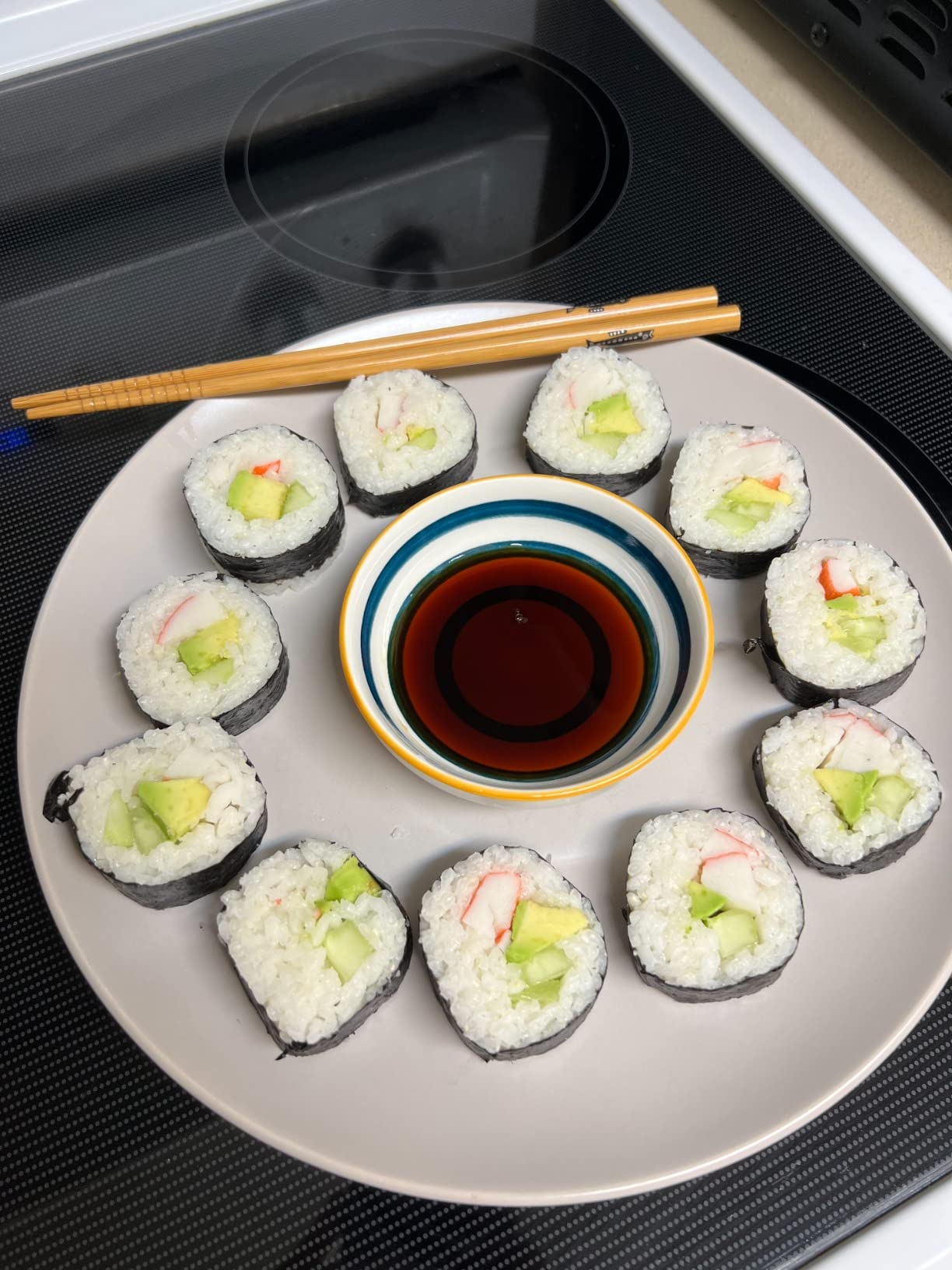 Delamu Sushi Making Kit, 22 in 1 Sushi Kit for Beginners/Pros Sushi Makers | with Bamboo Sushi Mats, Sushi Rolling Tube, Onigiri Mold, Rice Paddle, Sushi Knife, Guide Book & More customer photo 1