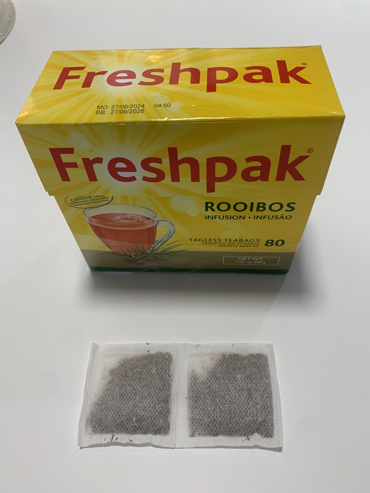 Freshpak Rooibos Tea | 80 Tagless Teabags | Packed at source in South Africa | Natural Premium Rooibos | Naturally Caffeine Free | Keto Friendly | Non GMO customer photo 2