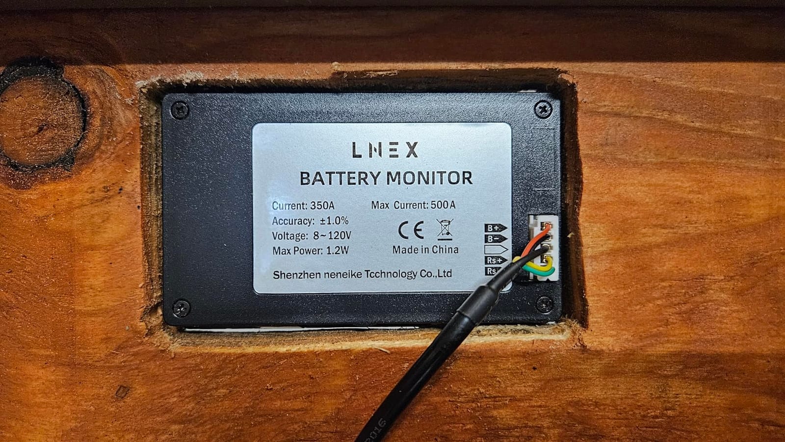 LNEX Portable Battery Monitor with Shunt, 500A Automotive Car Battery Monitor for RV 10V-120V, with High and Low Voltage Programmable Alarm and 26ft Shielded Wire customer photo 1