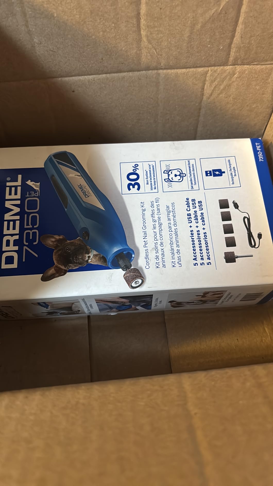 Dremel 7350-PET Dog Nail Grinder, Pet Grooming Kit for Dogs & Cats | Calm Quiet Nail Grinder for Dogs and Small Animals, Easy-To-Use, Lightweight Cordless Design, Safe Pet Nail Trimmer customer photo 2