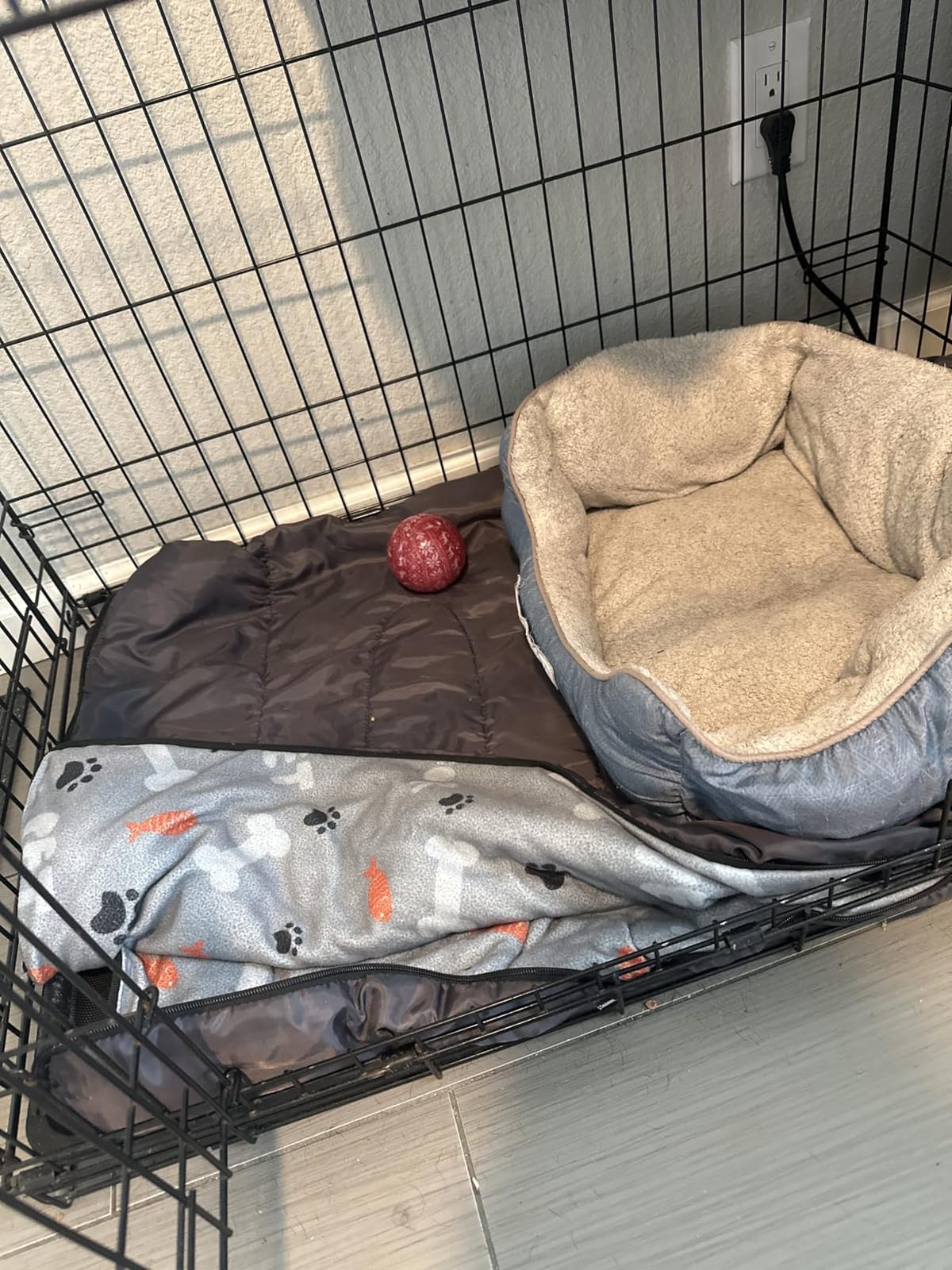 Waterproof Dog Sleeping Bag, Warm Insulated Packable Pet Bed Mat with Anti-Slip Bottom & Storage Bag, Tear-Resistant Portable Dog Bed for Indoor Car Travel Camping Hiking Backpacking (Bone, L) customer photo 2