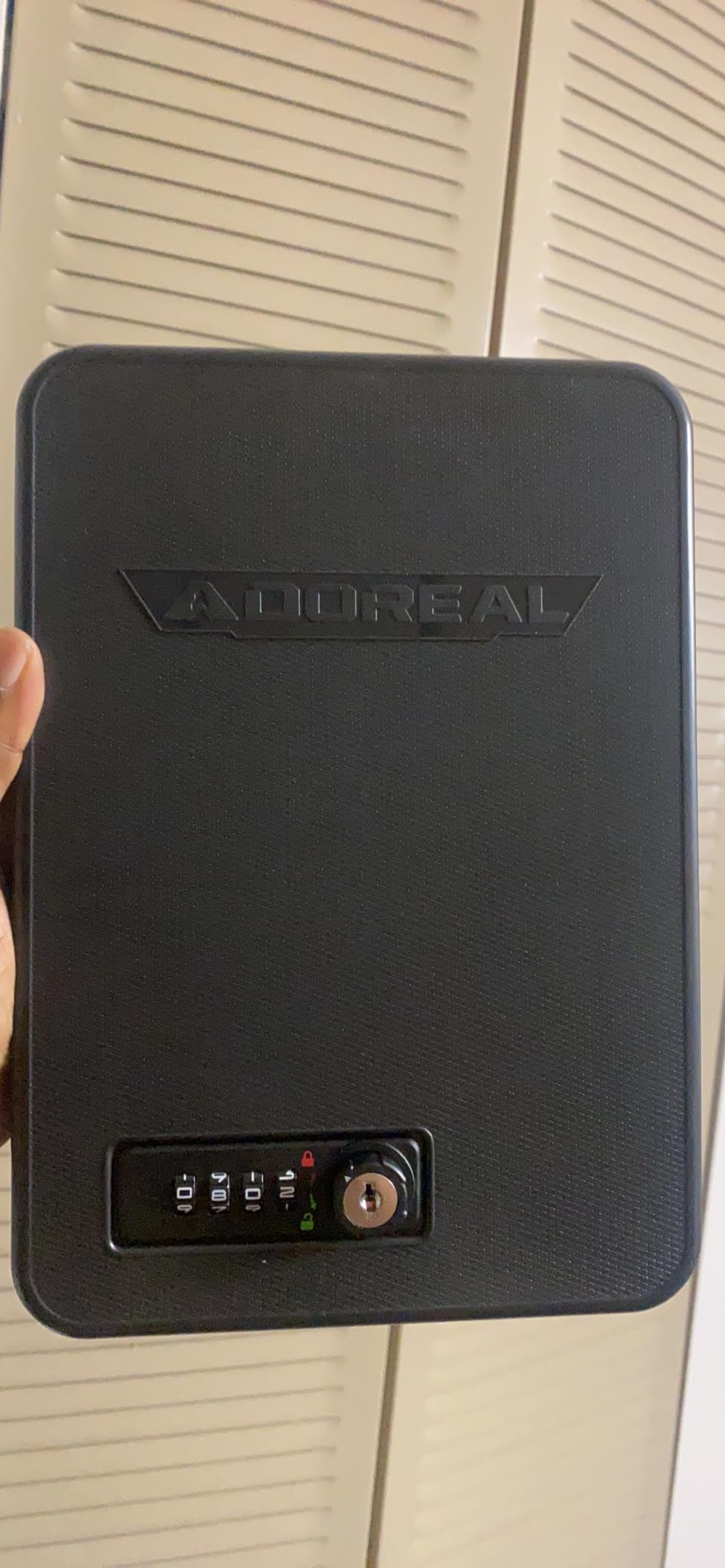 Adoreal Gun Safes for Pistols, Small Pistol Safe Handgun Portable Safe with 4 Digits Combination Lock for Gun Storage, Plastic Handgun Case for Car, Home, Travel customer photo 1