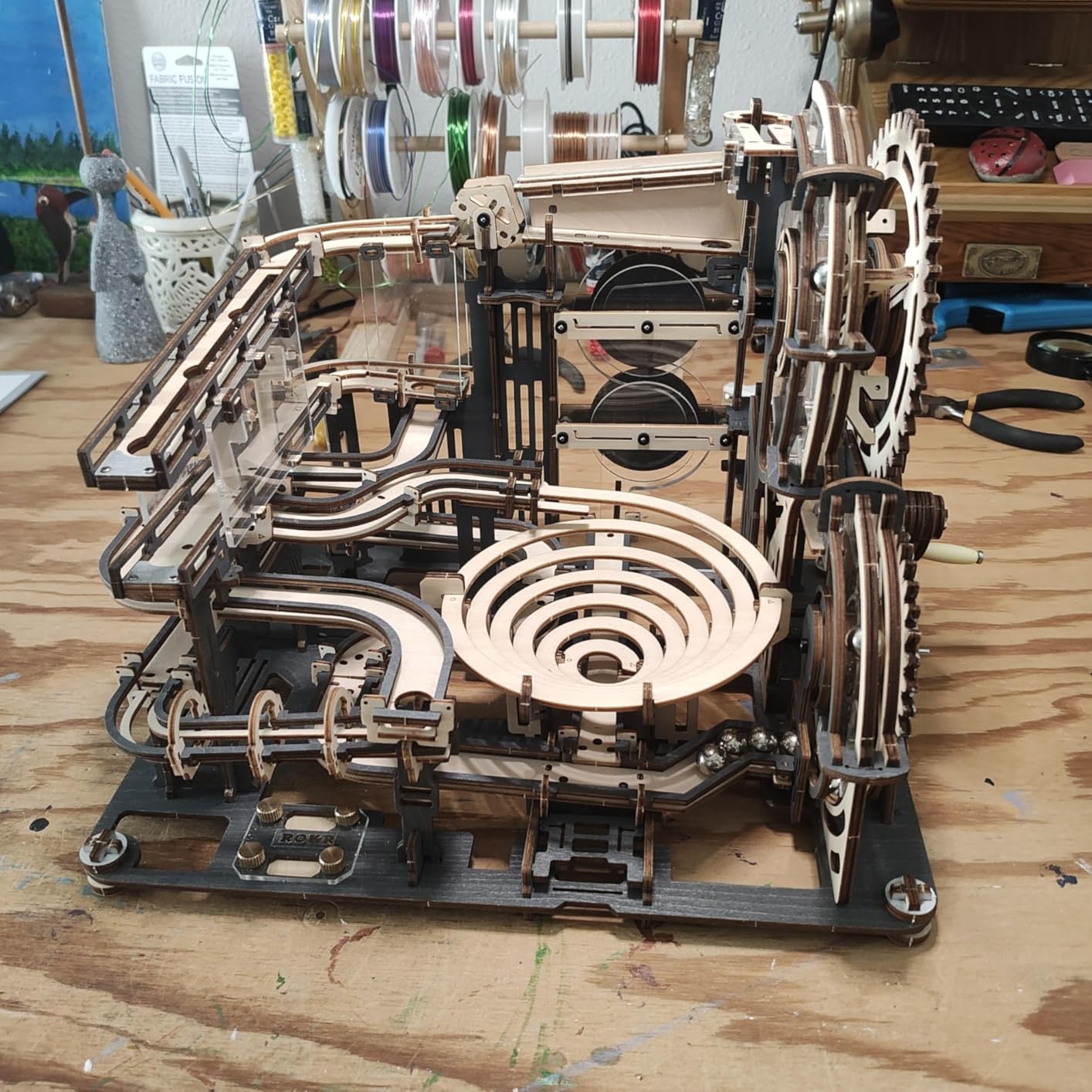 ROKR 3D Wooden Puzzles for Adults Marble Run Model Building Kit (LGA01 Marble Night City) customer photo 2