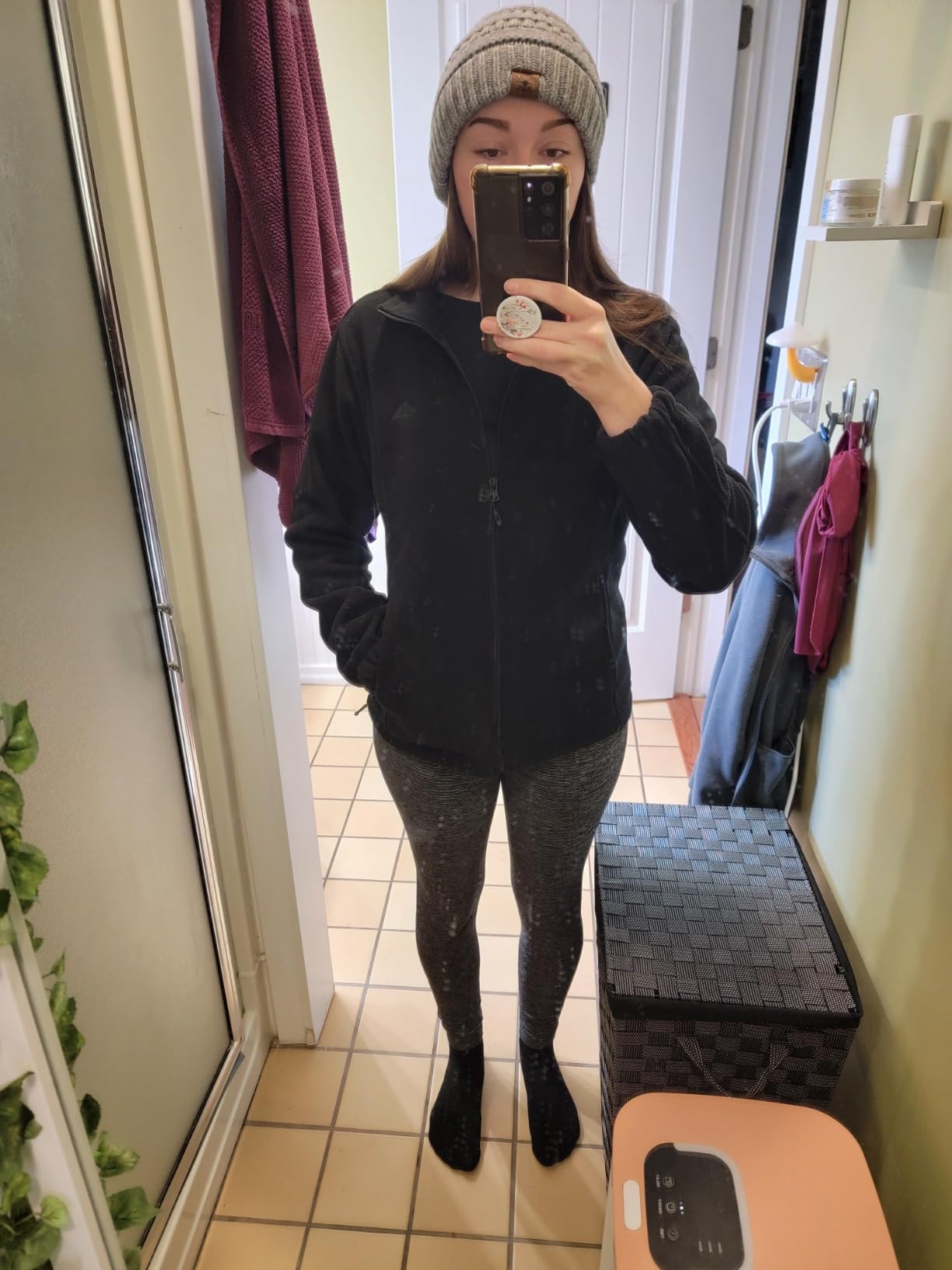 GIMECEN Women's Full Zip Soft Polar Fleece Jacket Outdoor Recreation Coat customer photo 2