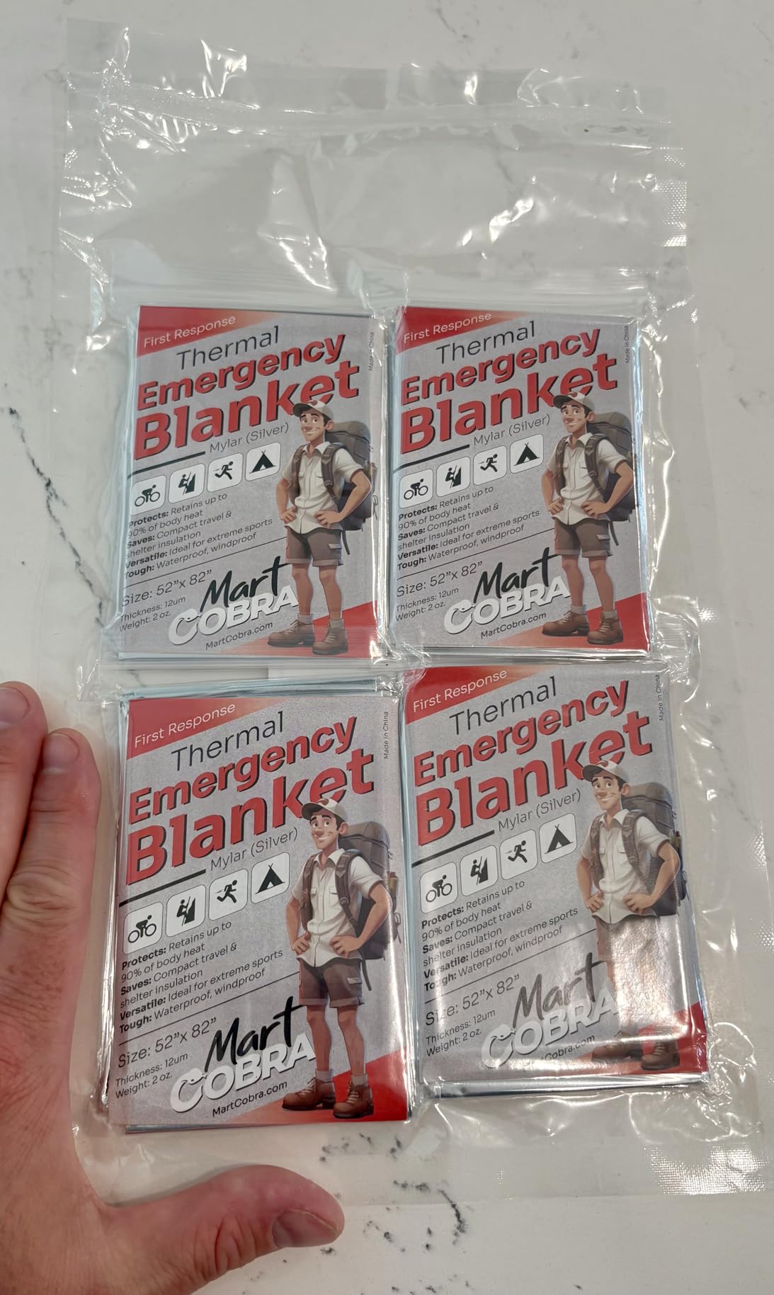 Emergency Blanket Mylar Thermal Space Survival Gear & Supplies 4-Pack Foil customer photo 1