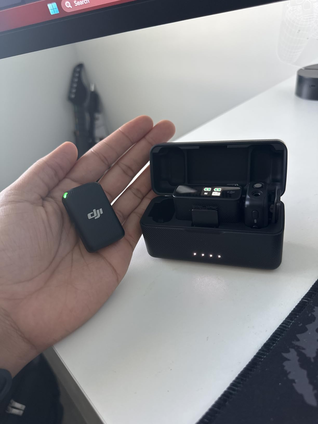 DJI Mic (2 TX + 1 RX + Charging Case), Wireless Lavalier Microphone, 250m (820 ft.) Range, 15-Hour Battery, Noise Cancellation Wireless Microphone for PC, iPhone, Record Interview, YouTube, Black customer photo 1