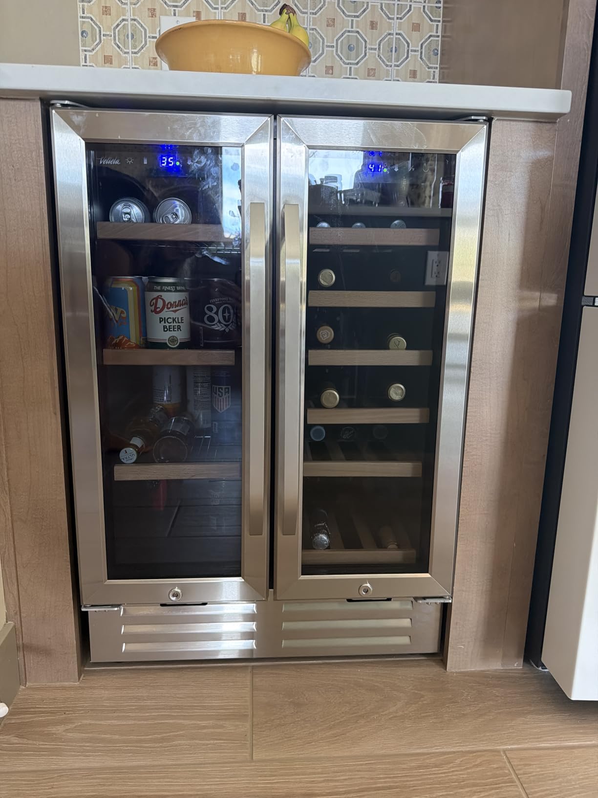 24 Inch Upgraded Dual Zone Wine and Beverage Refrigerator Cooler | Glass Door, Under Counter or Freestanding Beverage Fridge with Large Capacity, Advanced Cooling System customer photo 1