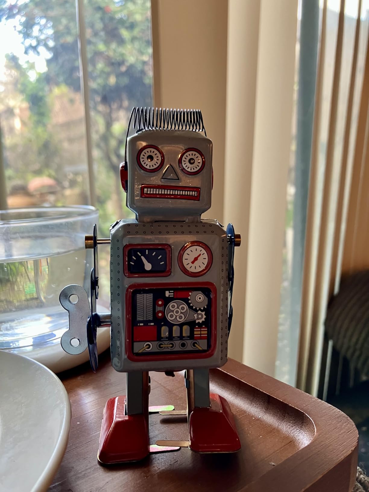 Toyvian Vintage Wind Up Robot, Tin Mechanical Walking Figurine customer photo 2