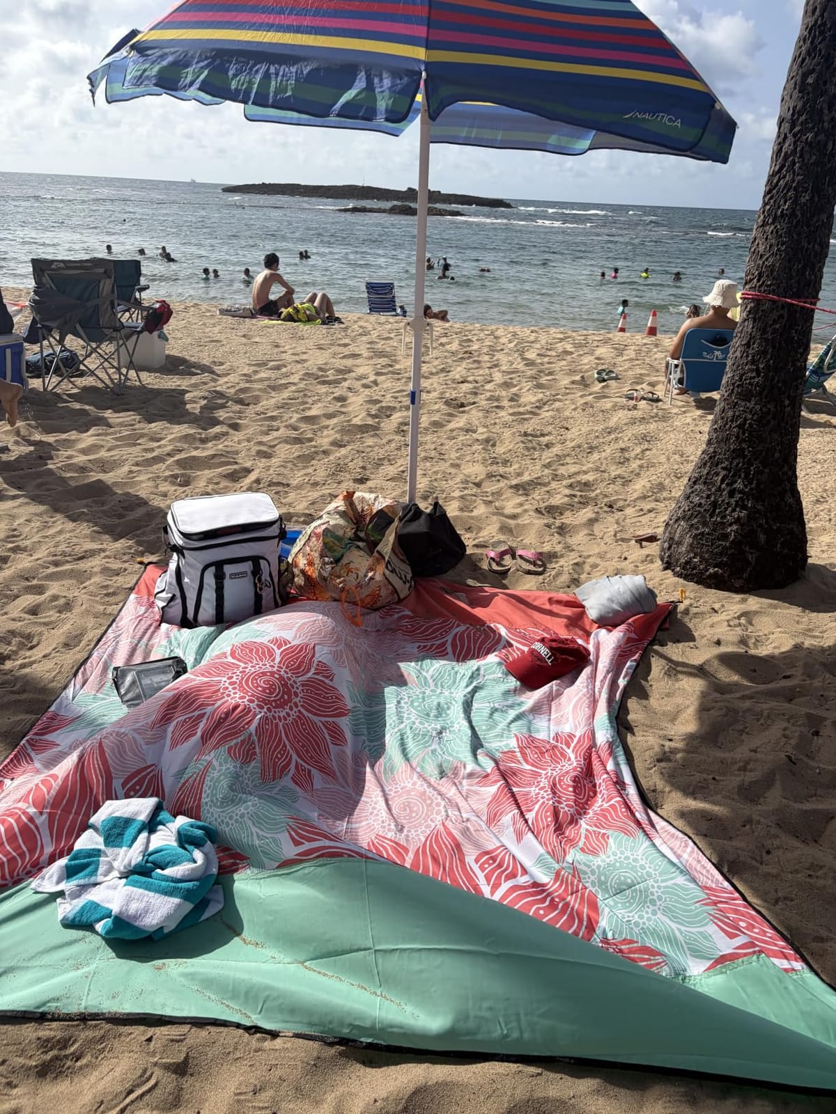 HIHOHO Waterproof Sandproof Beach Blanket Mat for 1-8 Adults, Quick Drying | Extra Large Sand Mat Blanket for Beach Picnic Travel Camping Hiking Festival, Beach Vacation Accessories Must have customer photo 1