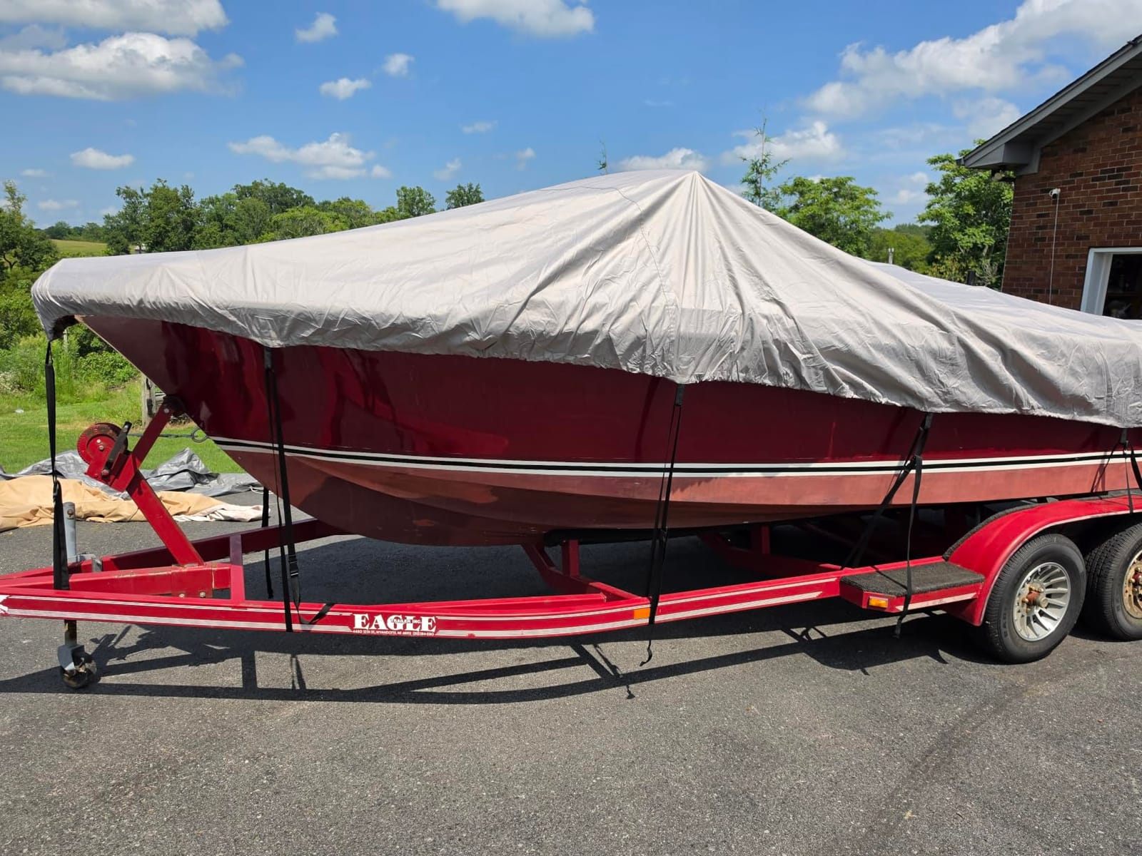 Waterproof 20-22FT Boat Cover, 1200D Heavy Duty Trailerable Cover | Marine Grade Oxford Fabric, UV & Tear Resistant, Double Stitching, Elastic Hem, Fits V-Hull/Ski Boat/Bass Boat customer photo 2