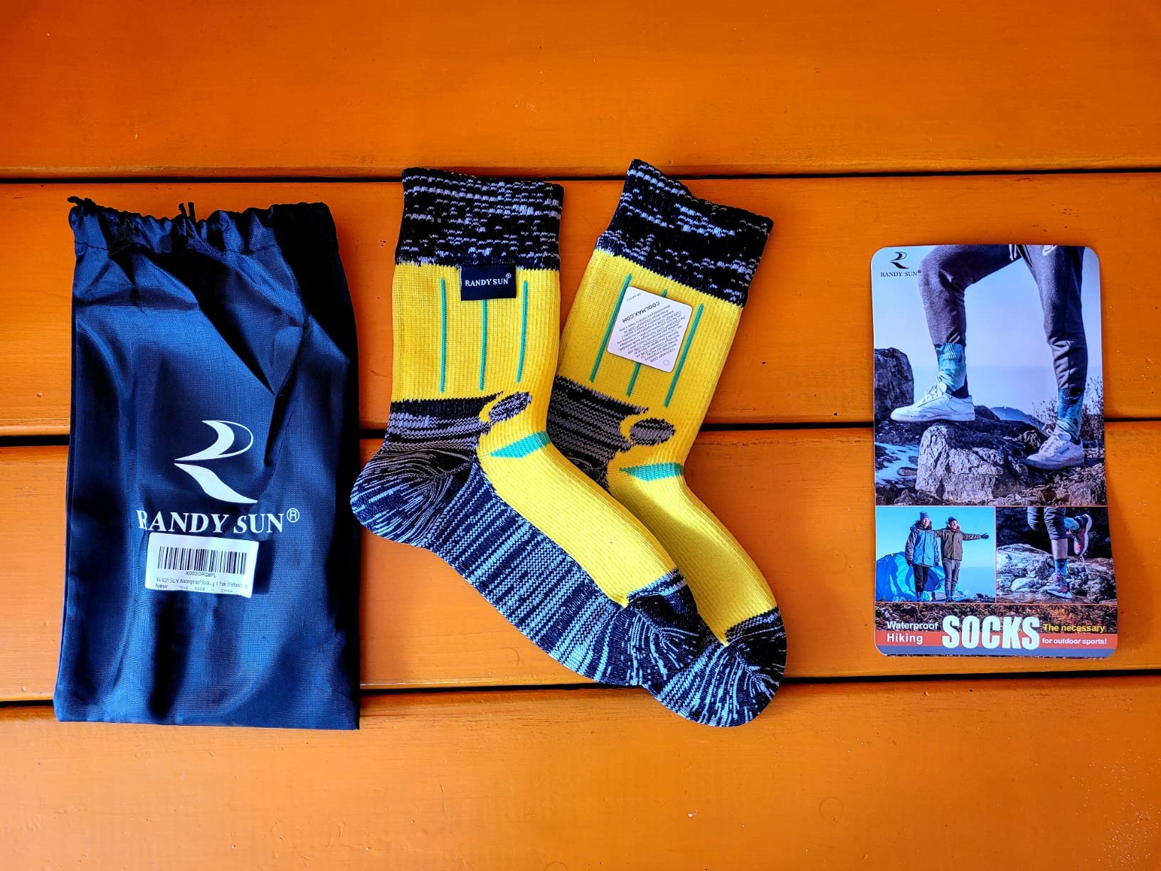 RANDY SUN Waterproof Socks, Unisex Hiking Wading Trail Running Kayaking Crew Socks customer photo 1