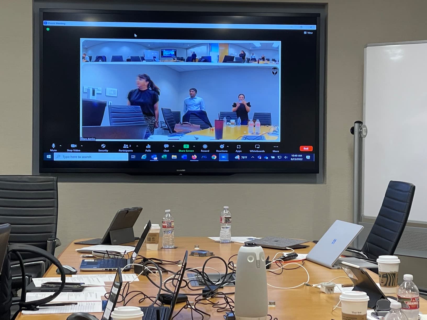 Owl Labs Meeting Owl 3 - 360 deg 1080p HD Conference Room Camera, AI-Driven Speaker-Tracking, 18-Foot Mic Pickup - Certified for Microsoft Teams - Works with Zoom, Google Meet - Plug & Play Setup customer photo 1