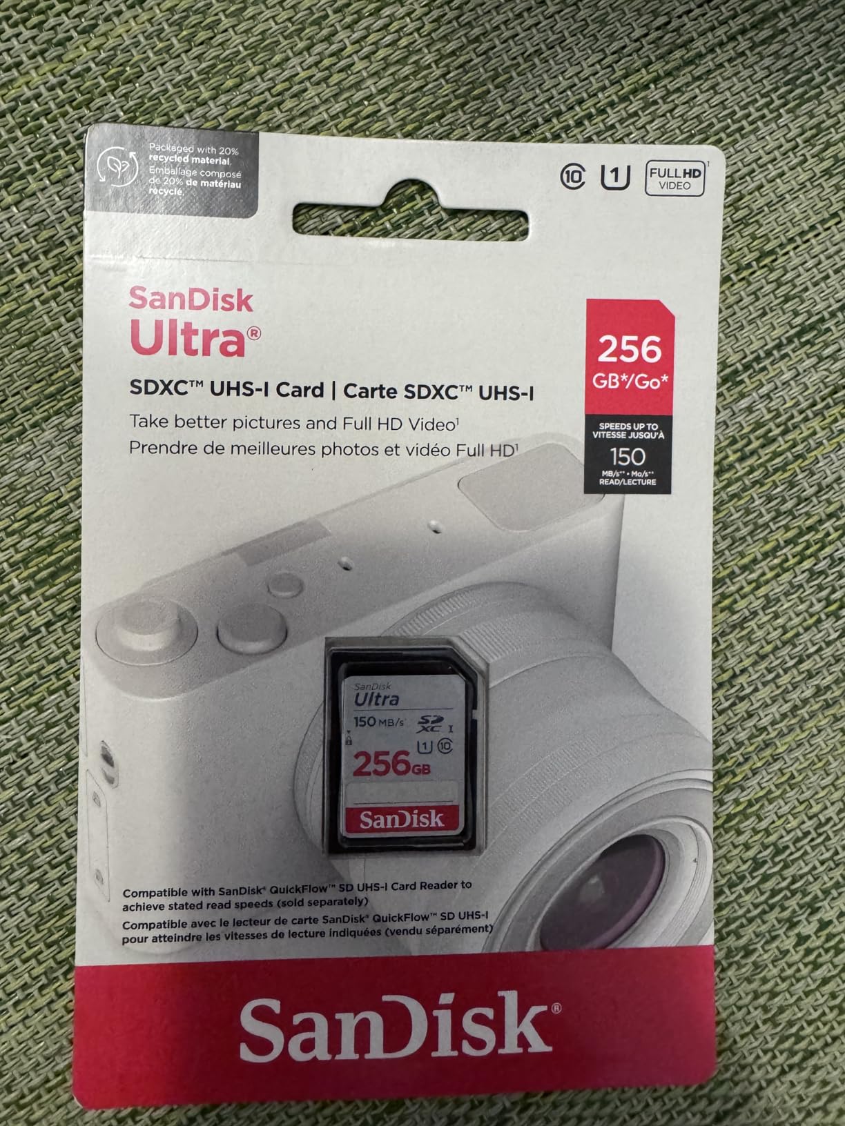 SanDisk 256GB Ultra SD Memory Card, Up to 150MB/s Read Speeds, UHS-I, U1, C10, Full HD customer photo 2