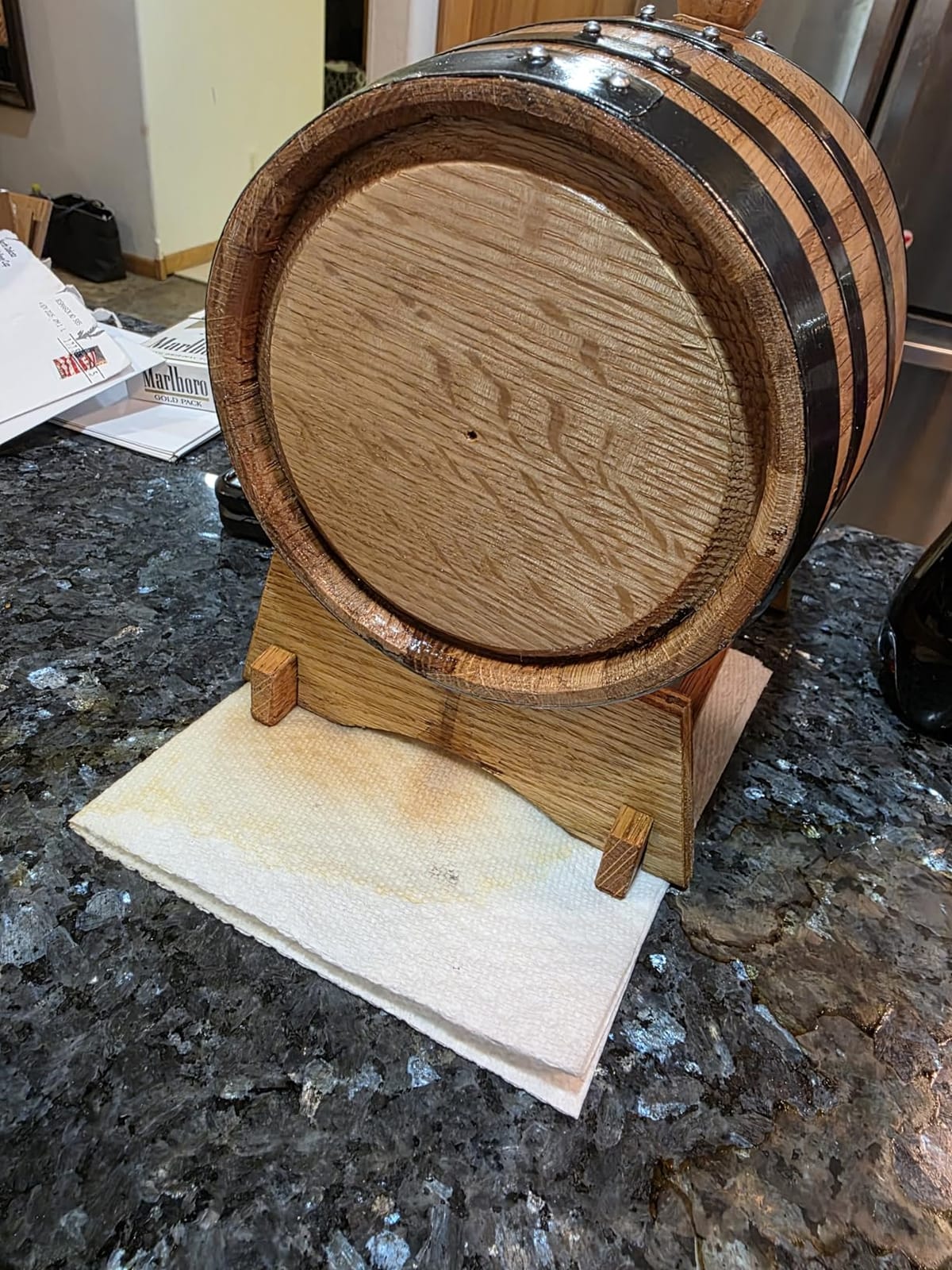1 Gallon Oak Aging Barrel, 5 Liter Wooden Whiskey Barrel with Stand | Charred American Oak Home Liquor Aging Kit with Bung & Spigot, Whiskey Gift for Bourbon, Cocktails, Rum, Tequila & Wine customer photo 1