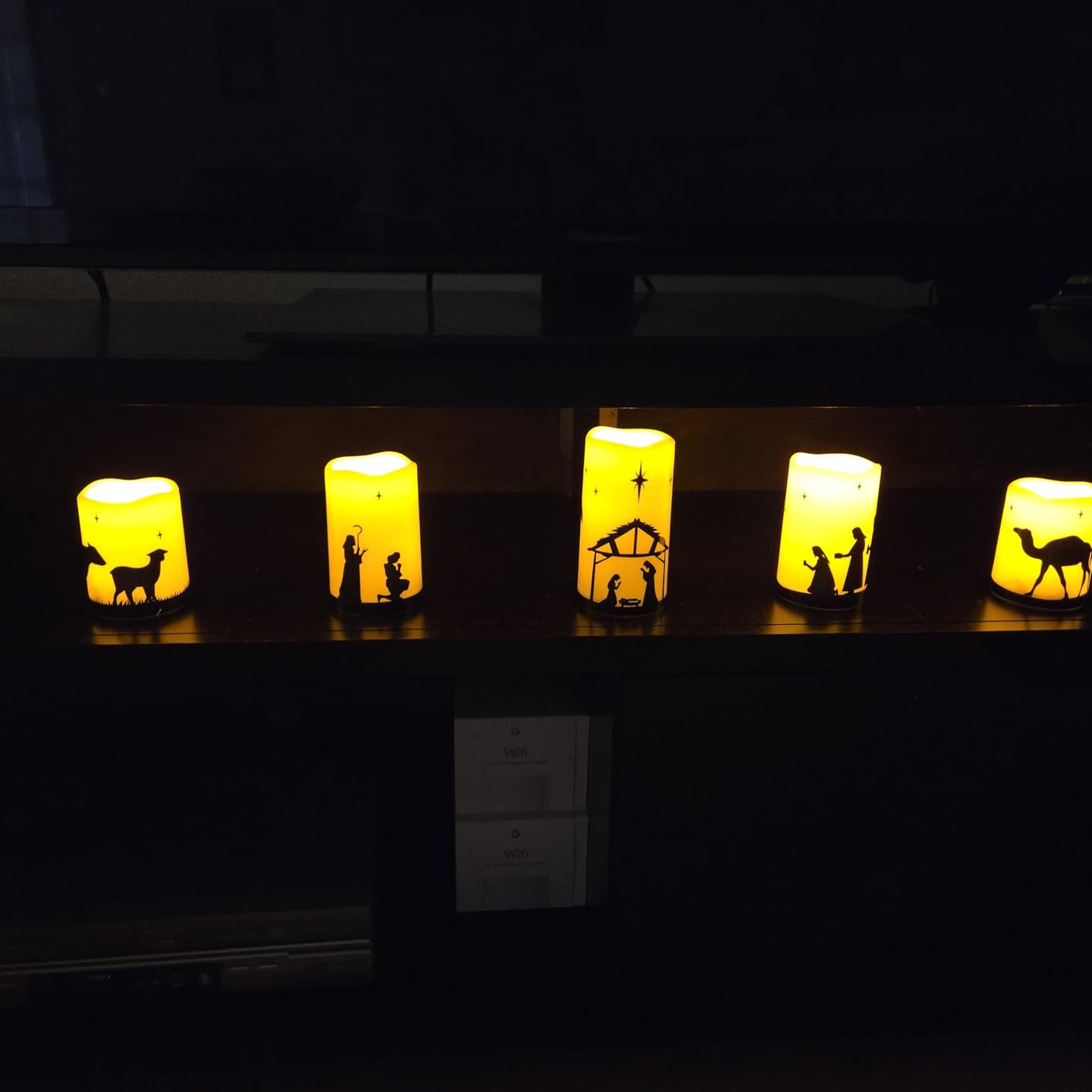Homemory Flameless Christmas Nativity Scene Candles, Battery Operated LED Pillar Religion Candles, Nativity Sets Indoor Outdoor Decor for Xmas Holiday Home Decor, Remote Timer, Christmas Decor, 5 Pack customer photo 2