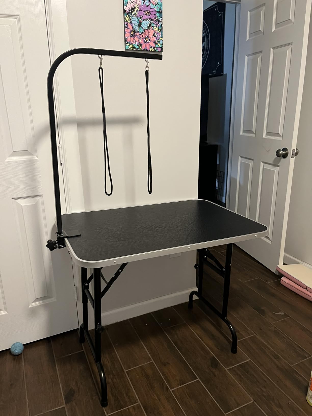 LEIBOU 36-inch Height Adjustable(23''~33.8'') and Foldable Pet Dog Grooming Table with Grooming Arm & 2 Noose for Dog Cat Pet Grooming Maximum Capacity Up to 260lbs customer photo 2