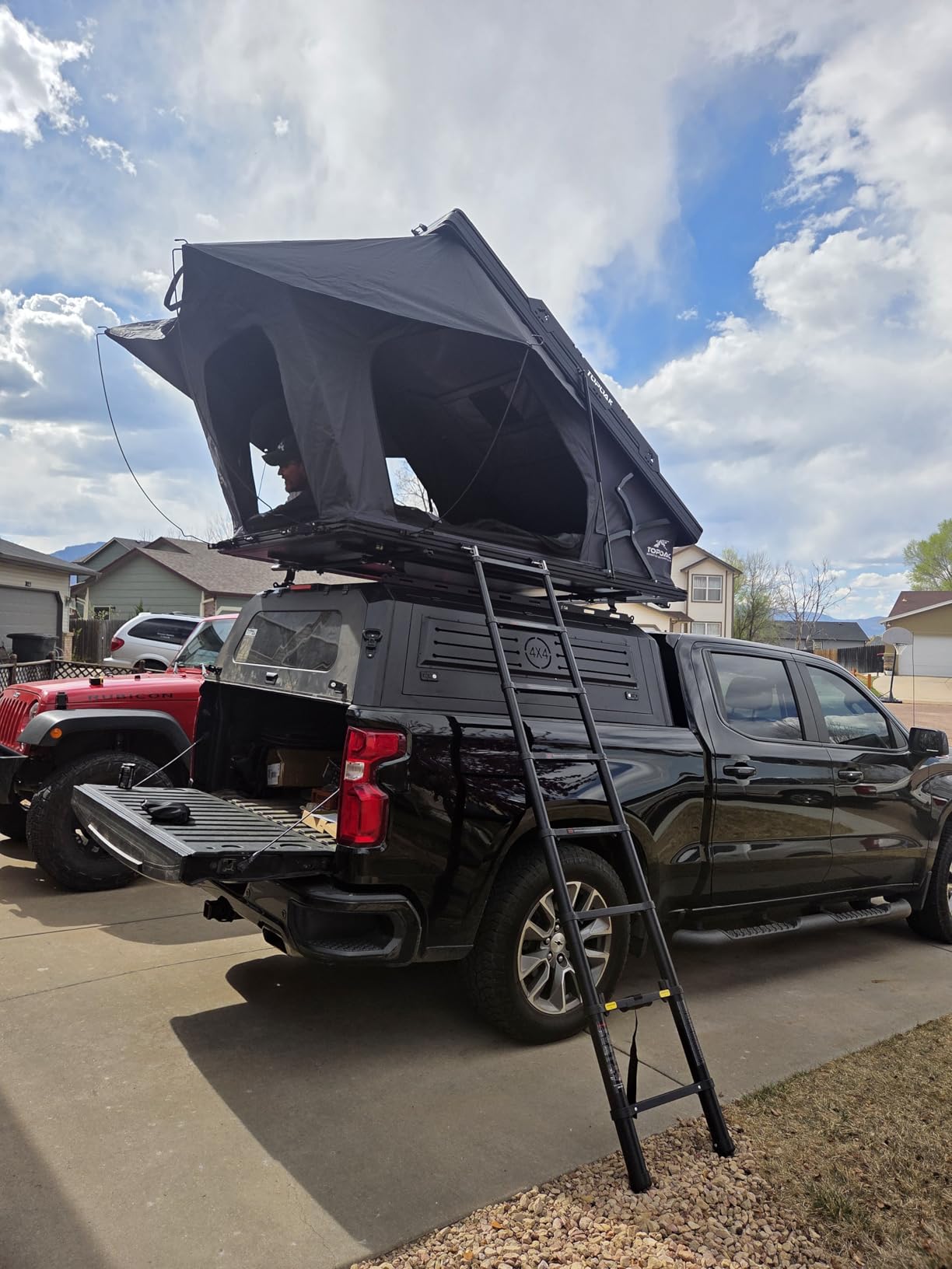 Mountainpeak 60'' Aluminum Camper Shell Truck Cap Roof Ladder Rack | Truck Topper Rack for Truck Cap, Van & Trailer (Drilling Required), 500 lbs, Incompatible with Rooftop Track customer photo 2