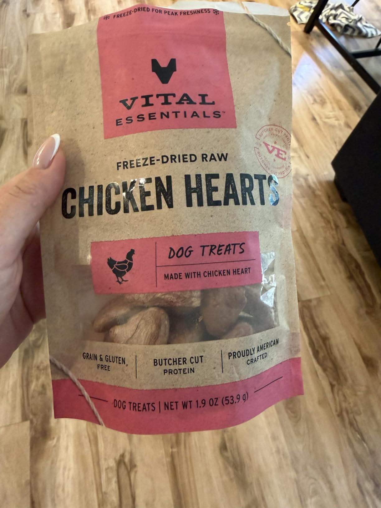 Vital Essentials Freeze Dried Raw Chicken Hearts Dog Treats, 1.9 oz Bag customer photo 2
