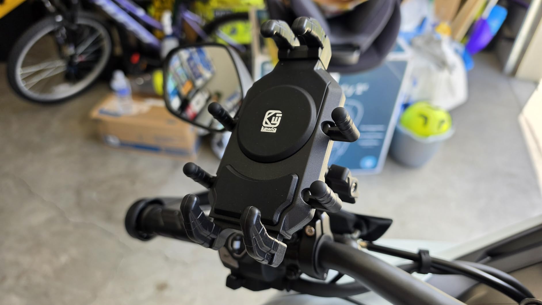BRCOVAN Anti-Theft Motorcycle Phone Mount Holder with Vibration Dampener | with Secure Lock, Adjustable Size Handlebar Cellphone Cradle for Bike Bicycle Scooter ATV, Fit 5.4 - 7.2'' Smartphones customer photo 2