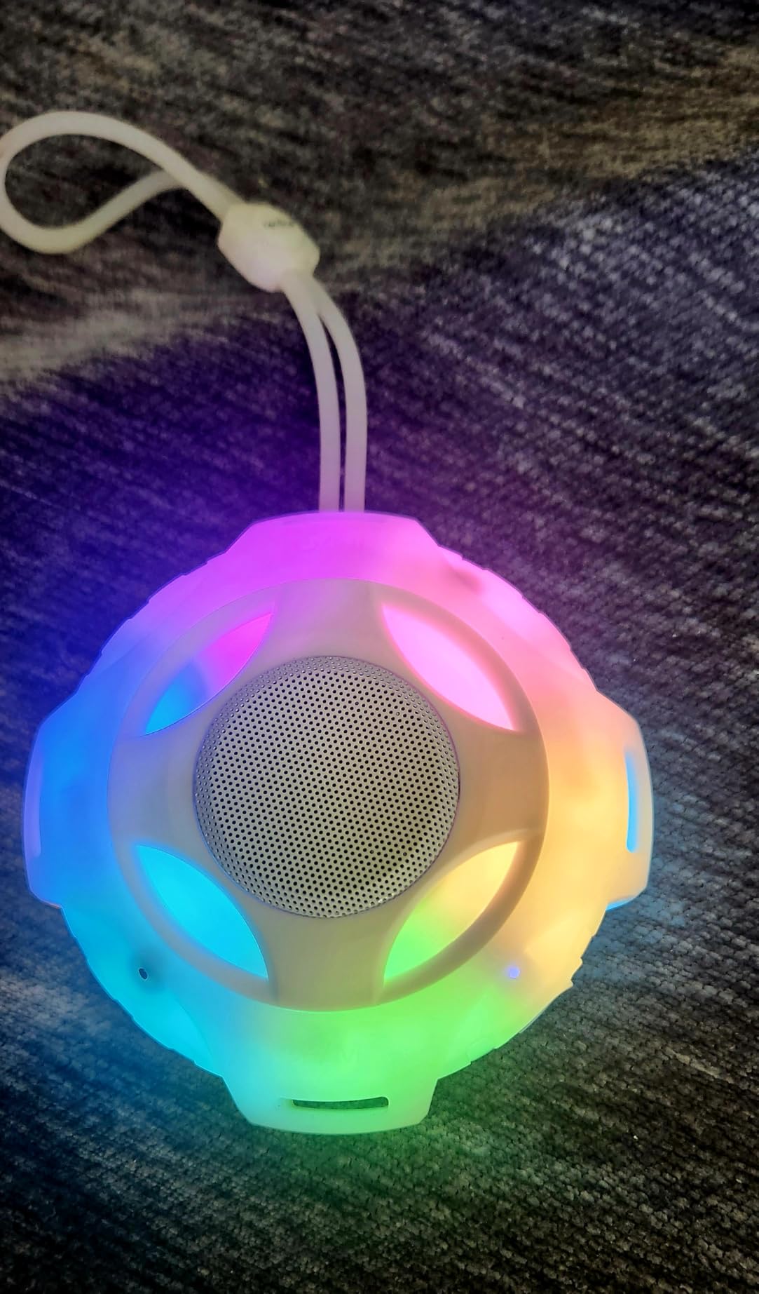 comiso Bluetooth Shower Speaker, IPX7 Waterproof Speaker with Robust Bass | Portable Speaker with LED Light, Floating, Stereo Sound, 2000mAh, Lanyard, Great for Kayak, Travel, Beach, Gift for All Ages customer photo 2