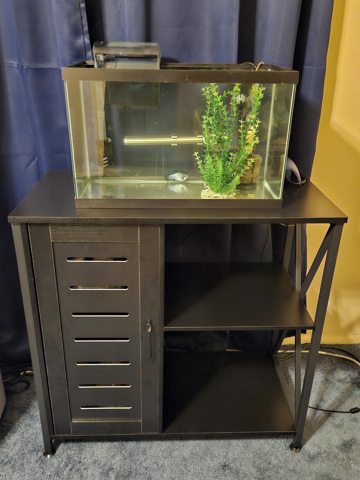 Herture 40-50 Gallon Fish Tank Stand, Aquarium Stand with Cabinet Accessories Storage, Heavy Duty Metal Frame, 40.55