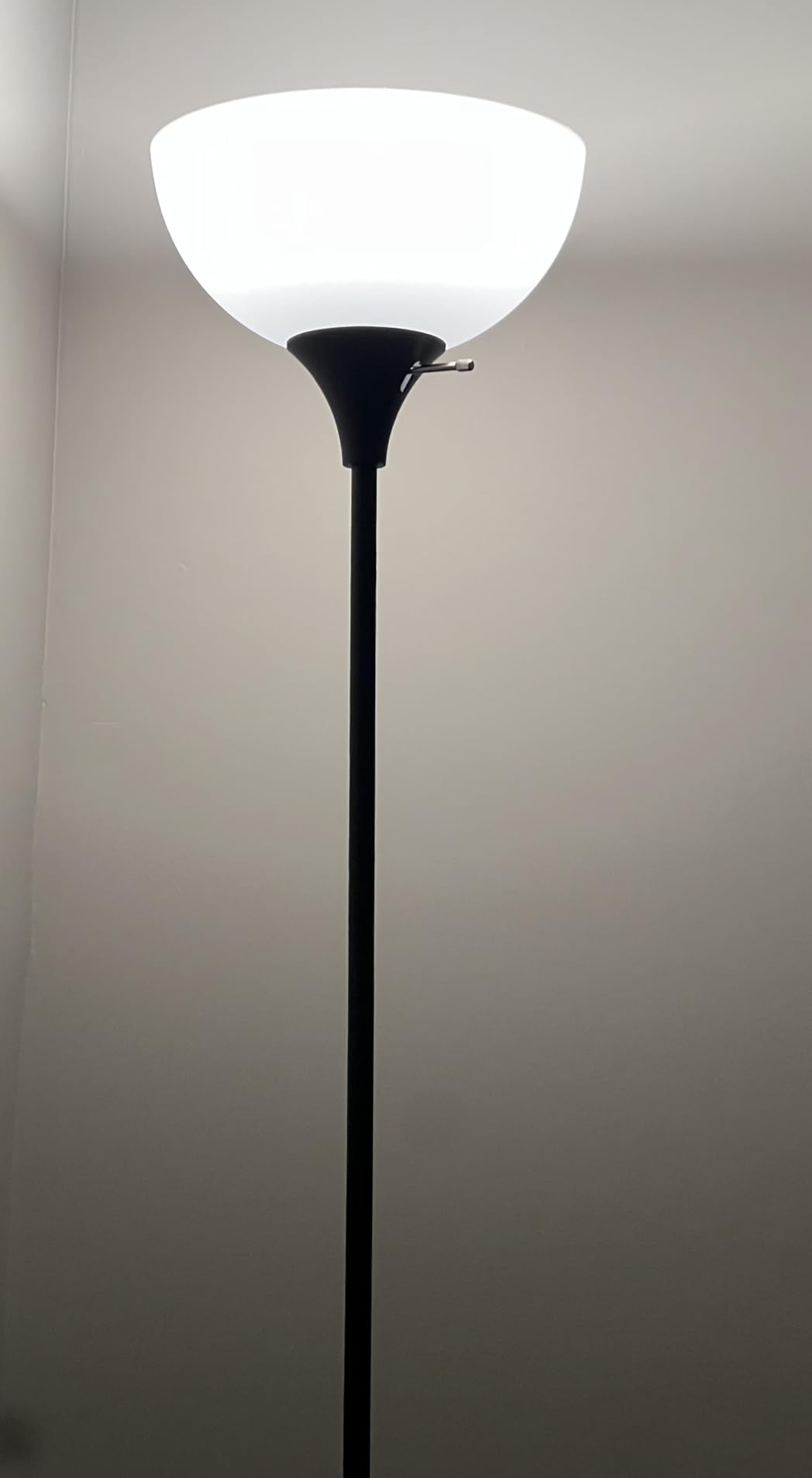 Coucrek Floor Lamp, LED Standing Lamps with White Plastic Shade, Black Modern Torchiere Floor Lamp, Tall Lamps for Living Room Dorm, Bulb not Included customer photo 2