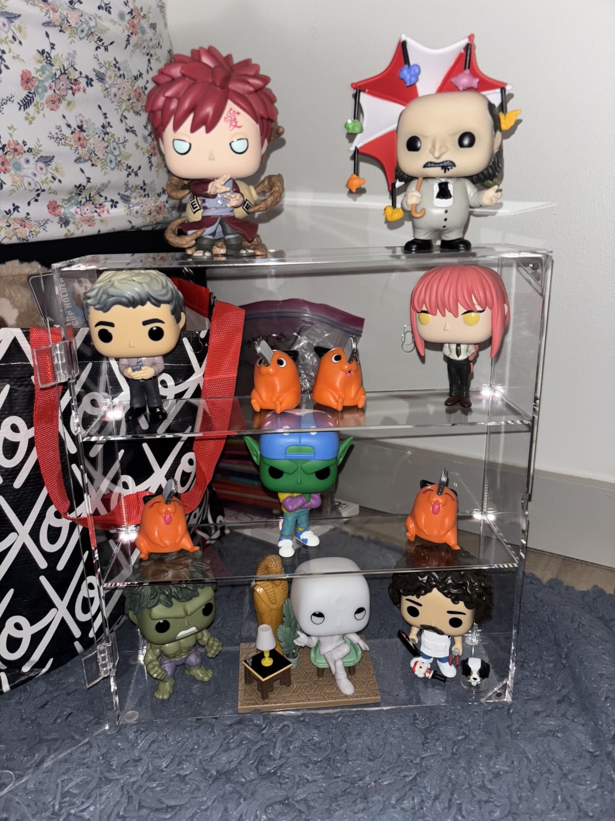 NIUBEE Acrylic Display Case for Figures, Dustproof Clear Wall Mount/Desktop | Magnetic Closure, Effortless Access, With Anti-slip Mat Ensures Stability For Popmart, Sonny Angel, Amiibo, Lego, crystals customer photo 2
