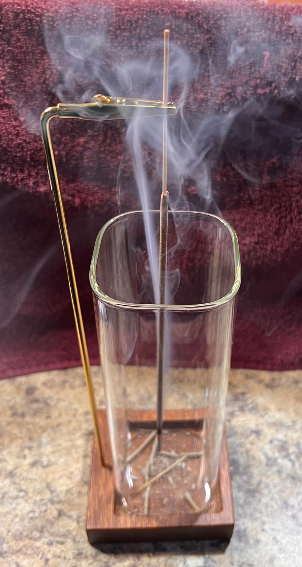 Ceremony Incense Holder, Wooden Incense Holder for Sticks with Ash Catcher customer photo 1