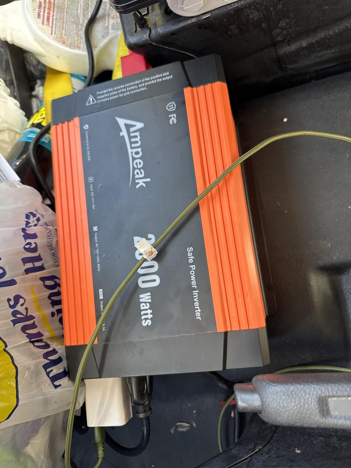 Ampeak 2000W Power Inverter, Remote Controller, 89% Efficiency | 4000W Surge, 3 AC Outlets, Dual USB, LCD Display, 52dB, 11 Protections, for Truck RV Car Camping customer photo 1