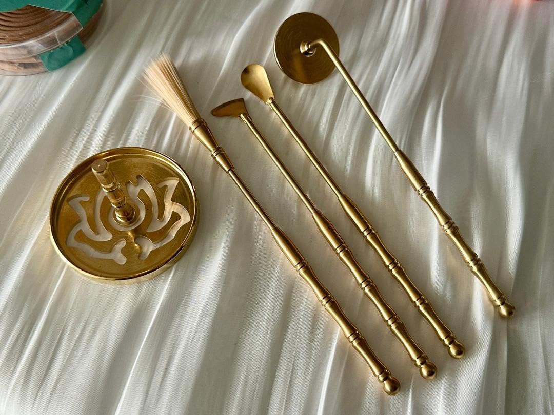 Powder Incense Burner Kit with Brass Censer, Incense Ash Tools and Mold Press Set, Complete Gift Box for Meditation, Yoga and Home Relaxation customer photo 2