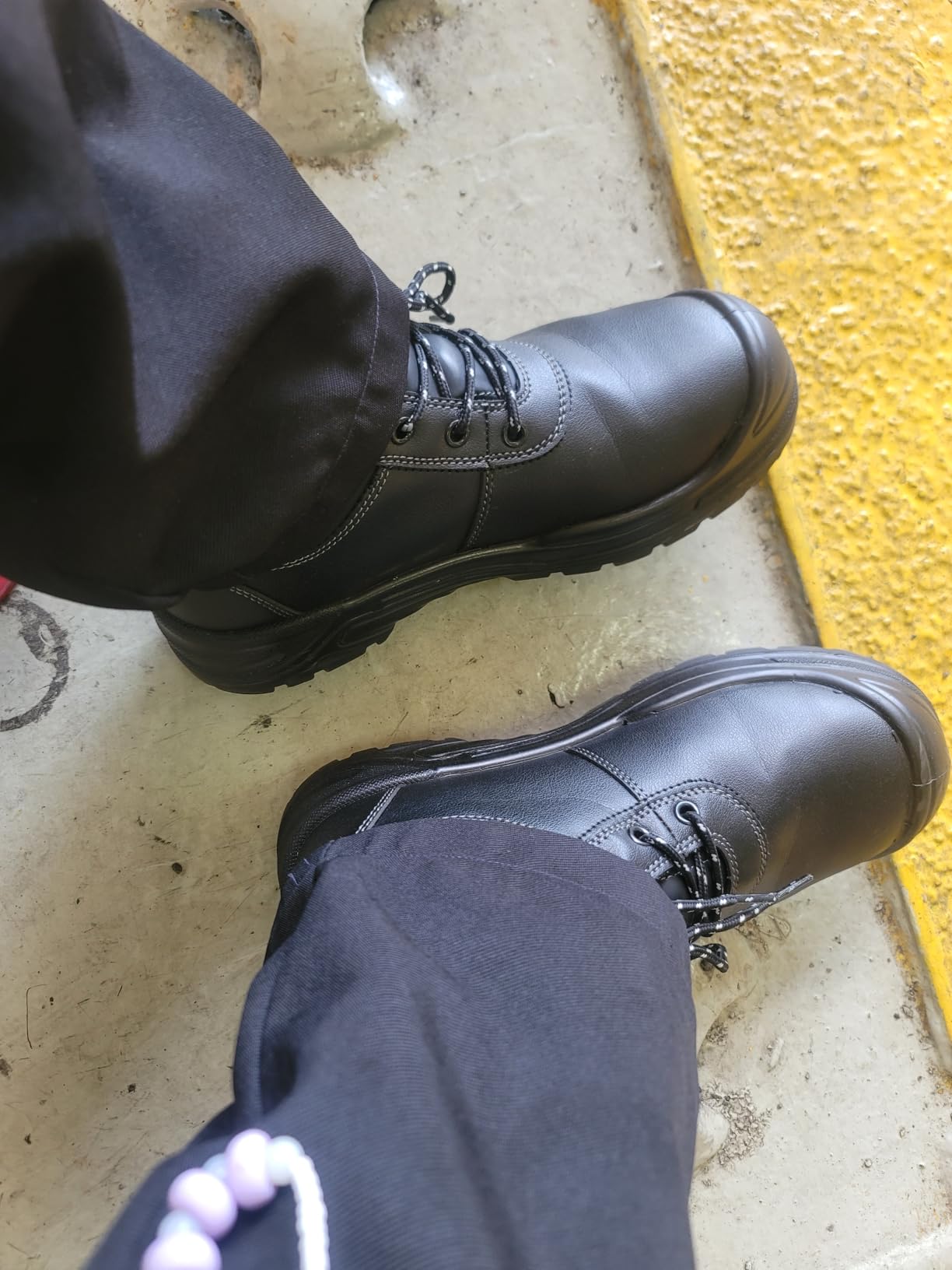 NINGO Steel Toe Boots for Men, Non Slip Work Boots, Puncture Resistant | Comfortable Mens Steel Toe Safety Work Boots, Leather, ASTM F2413-24, EH Rated, for Industrial Construction Warehouse customer photo 1