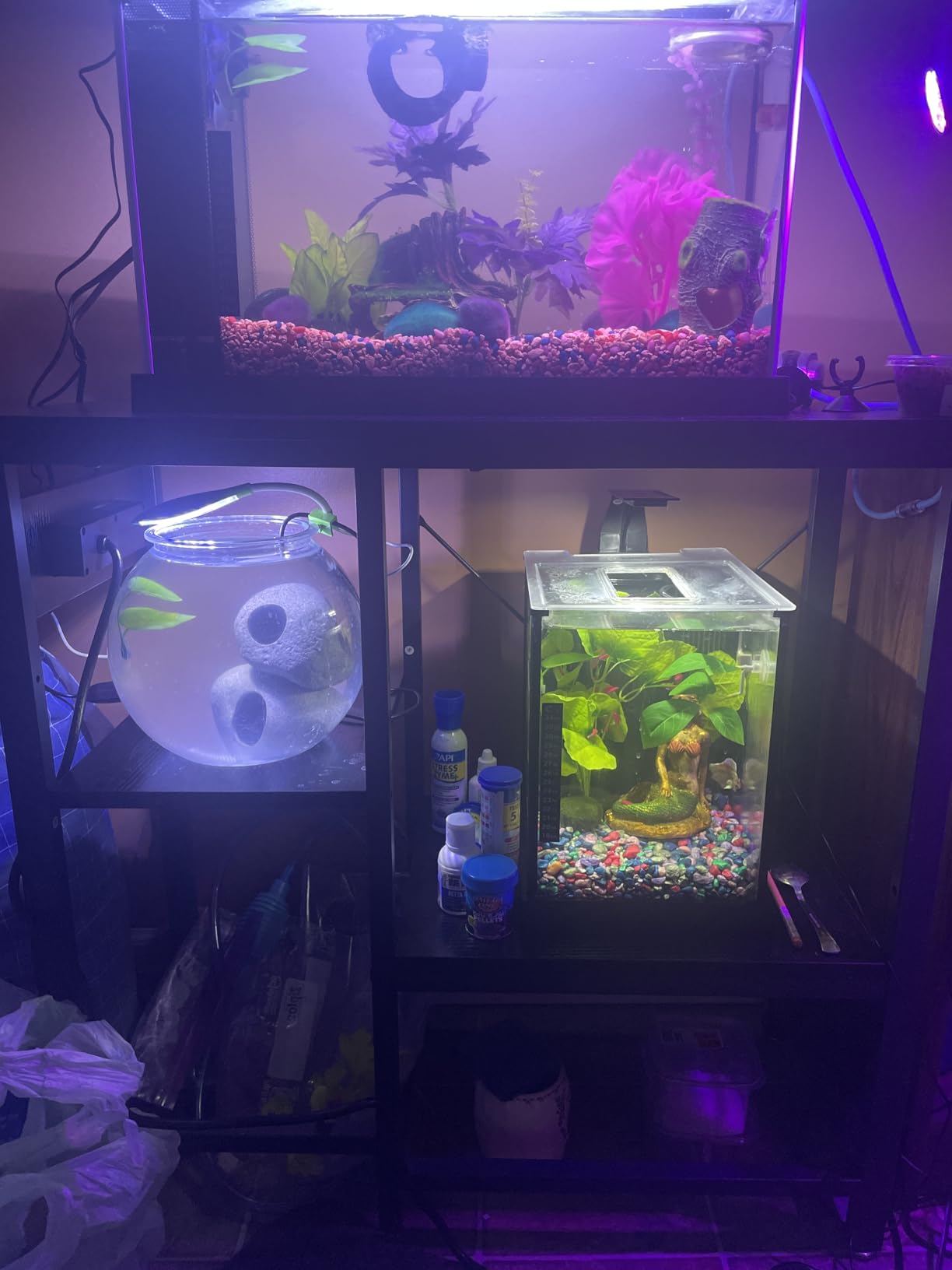 Bestier 40-50 Gallon Fish Tank Stand with Power Outlet, Rustic Brown, 36x19 customer photo 1