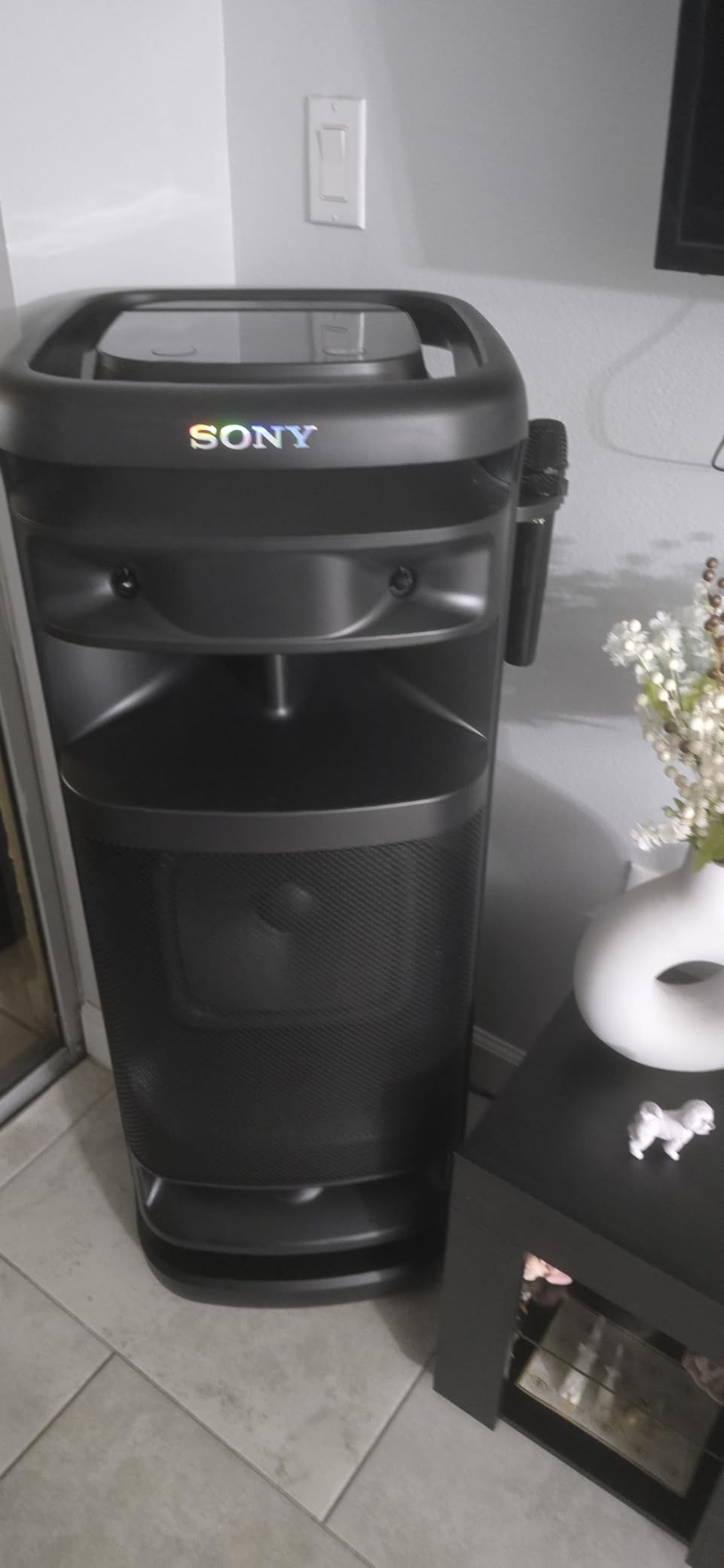 Sony ULT Tower 10 Bluetooth Karaoke Party Speaker with Wireless Microphone | 360 Degree Sound & Party Lights, Wireless mic included, Handle and Wheels, TV Sound Booster, 7-Band EQ, 2 Enhanced Bass Modes customer photo 1