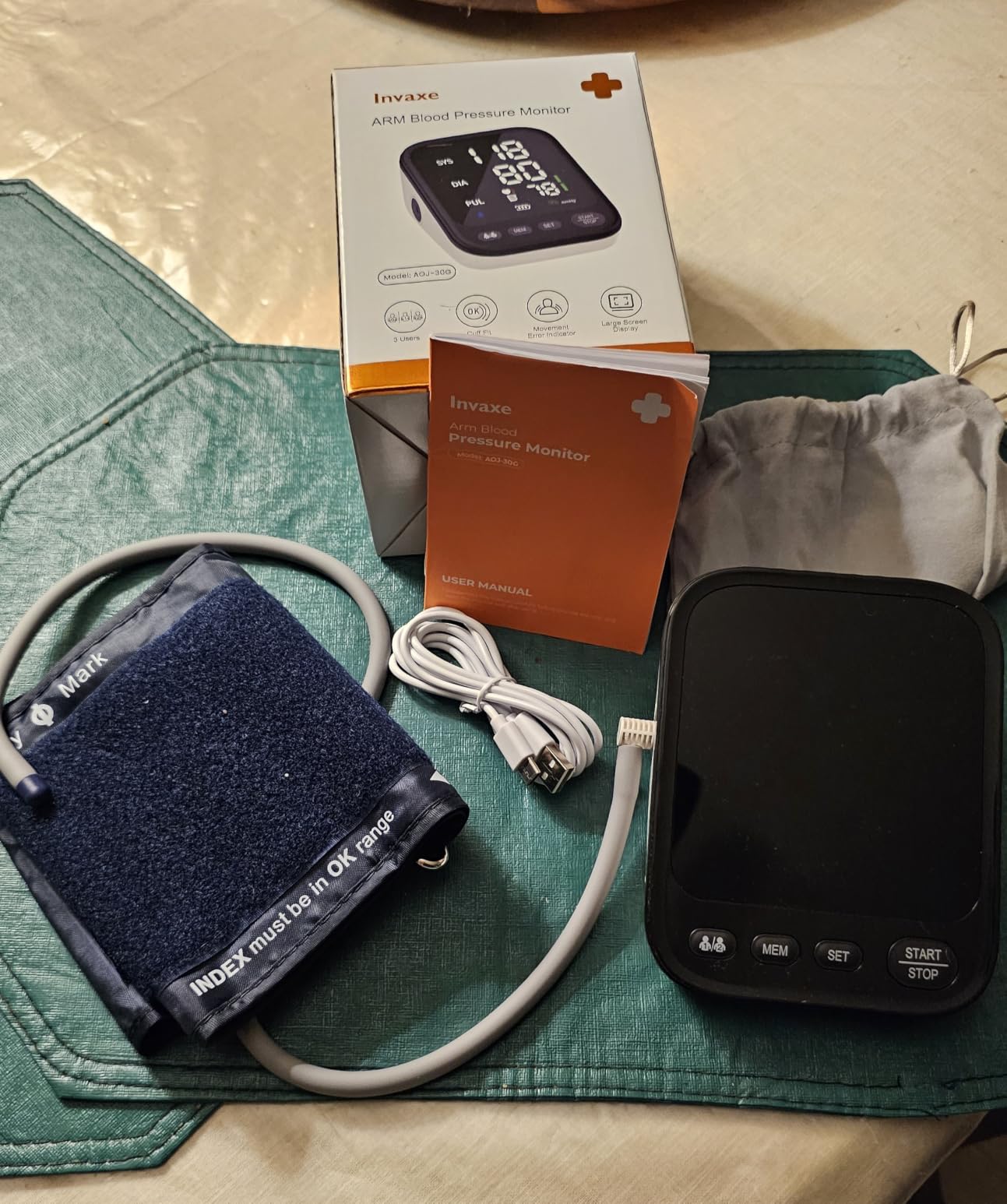 Blood Pressure Machine, Automatic Upper Arm Blood Pressure Monitor with 2x199 Readout, 4.5 Inch Backlit Large Screen Adjustable Large Cuff 9 to 17 Inches - Arrhythmia and Home Hypertension Detector customer photo 1