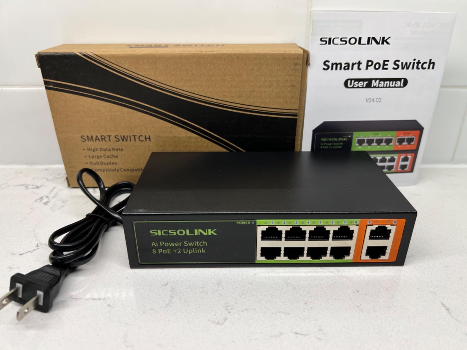 8-Port PoE+ Switch, 120W 802.3af/at, 2 Uplink for IP Camera NVR | AI Watchdog Auto Reboot, 30W/Port, Fanless Metal, 100Mbps Unmanaged, 250M Extend, WiFi AP, Plug and Play customer photo 2