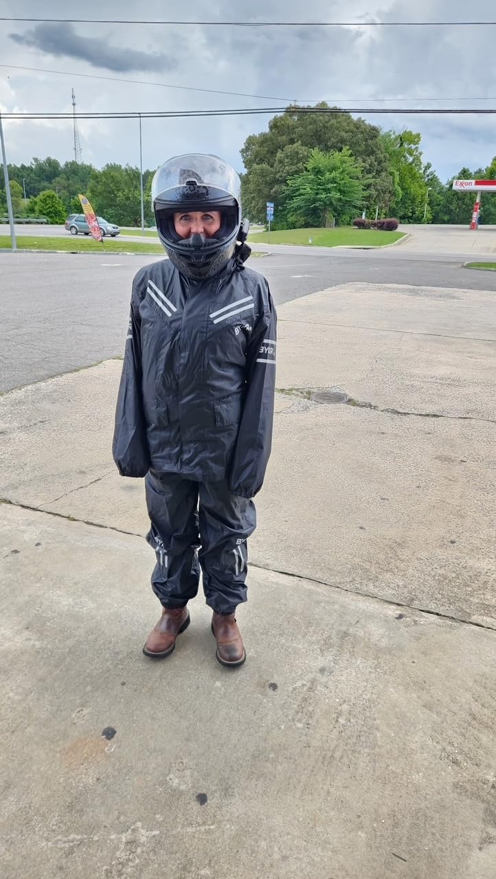 BYKR Waterproof Outdoors Motorcycle Rain Suits for Men & Women Cycling 2-Piece Breathable & Windproof Wet Weather Protection customer photo 1